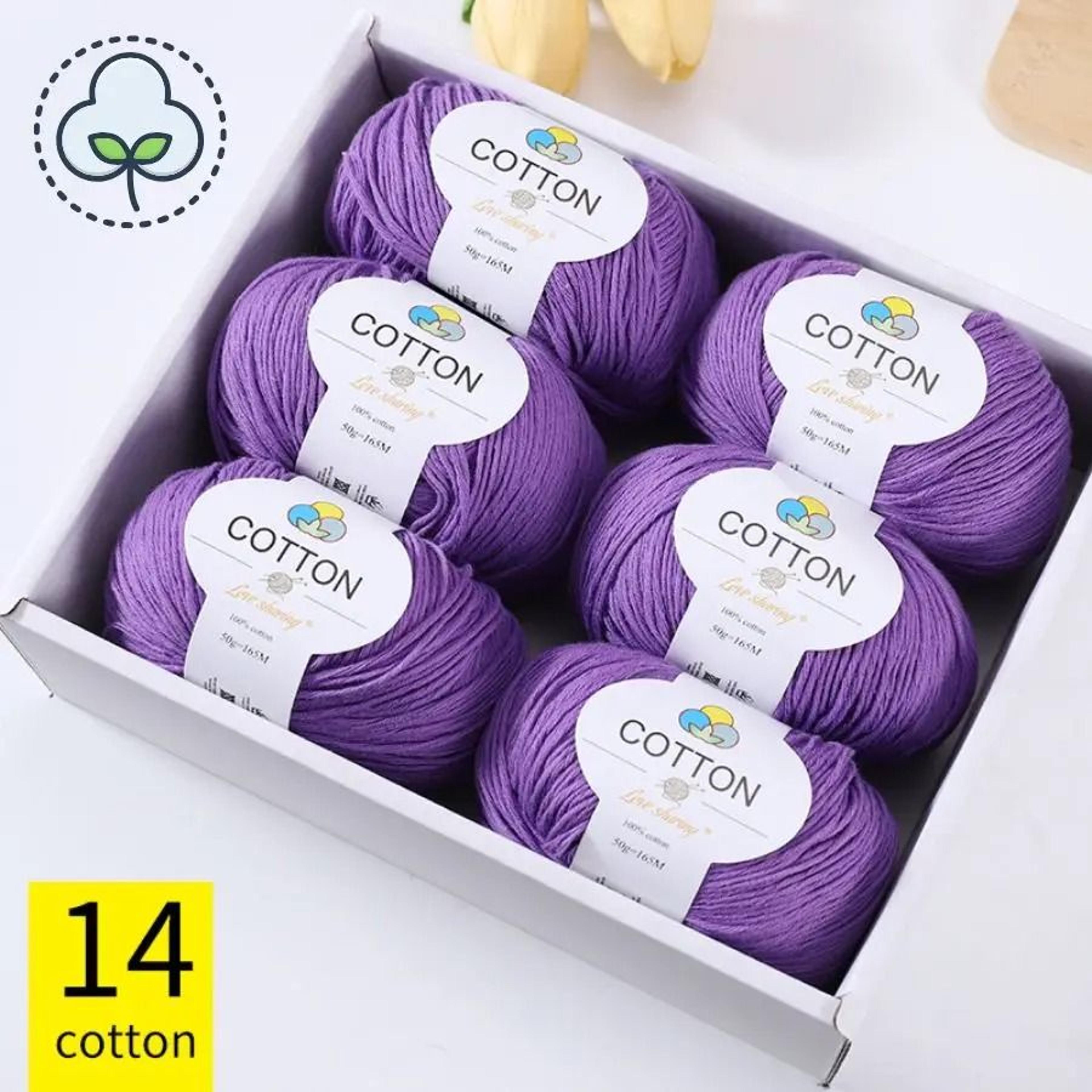 6 Balls Pack 300g 8Ply 100 Cotton Yarn Soft NonPilling Thread For Sweaters Scarves And Coats 14