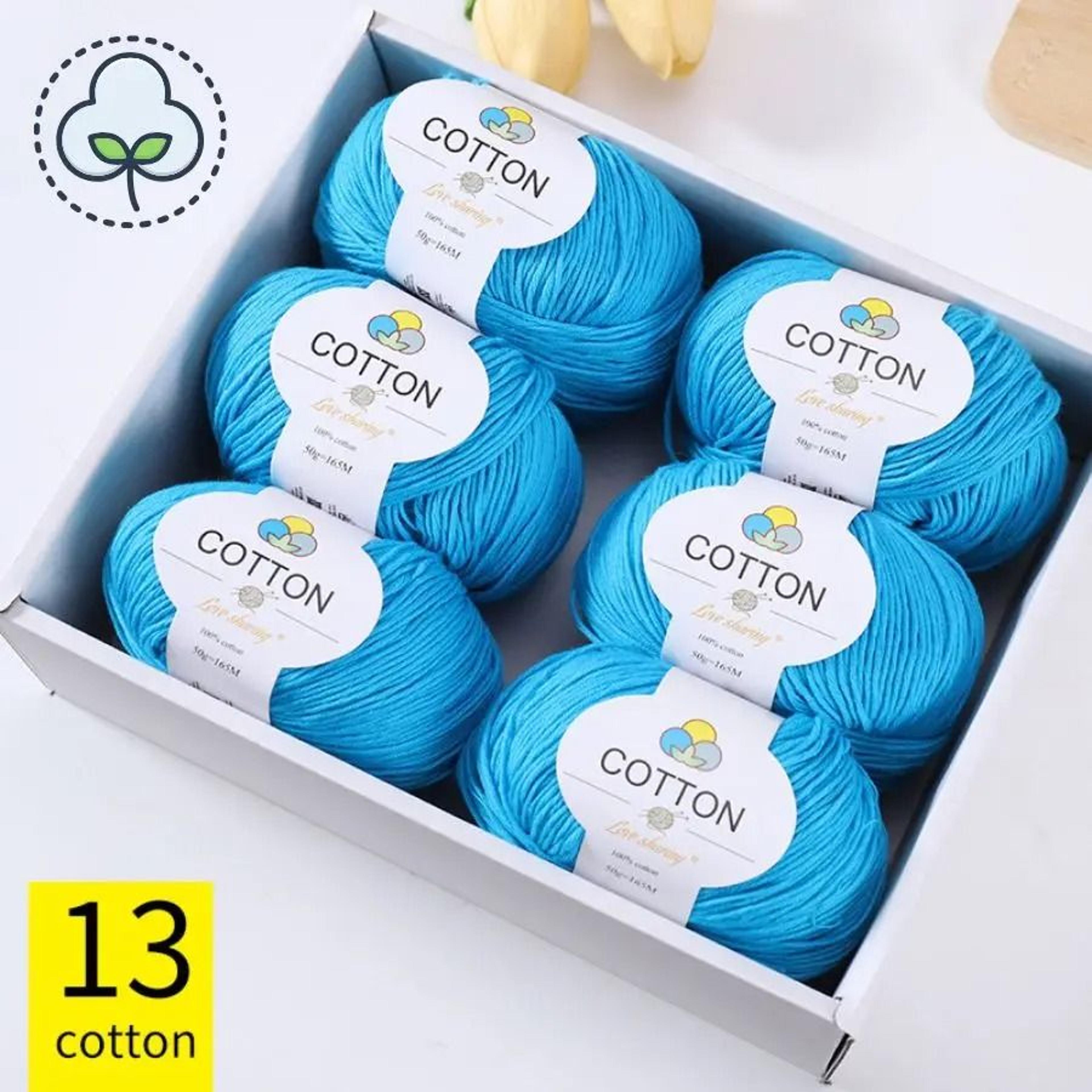 6 Balls Pack 300g 8Ply 100 Cotton Yarn Soft NonPilling Thread For Sweaters Scarves And Coats 19