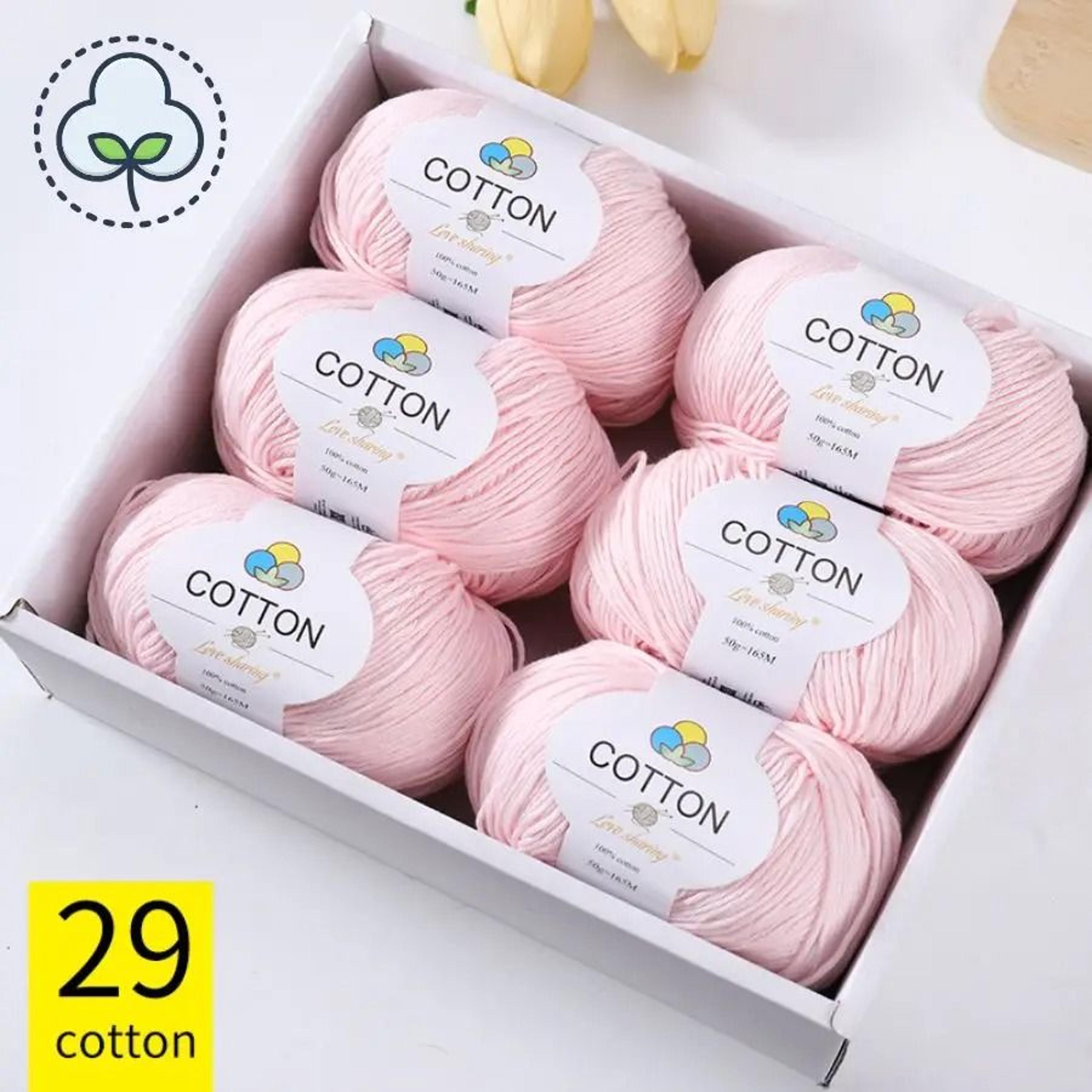 6 Balls Pack 300g 8Ply 100 Cotton Yarn Soft NonPilling Thread For Sweaters Scarves And Coats 28