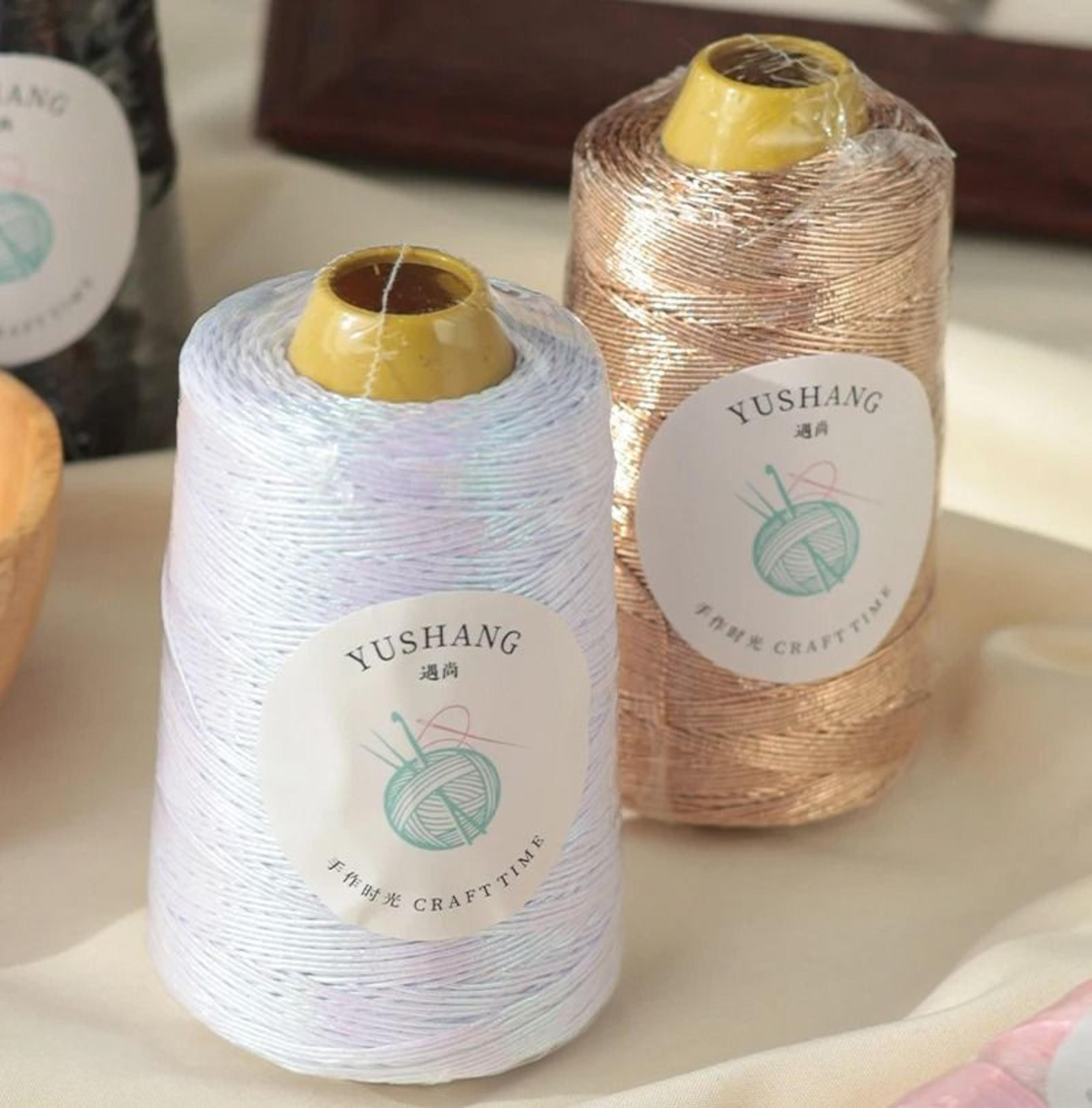 100g Silver Metallic Core Yarn Sparkle Thread For DIY Crochet Bags Purses And Handmade Crafts 2