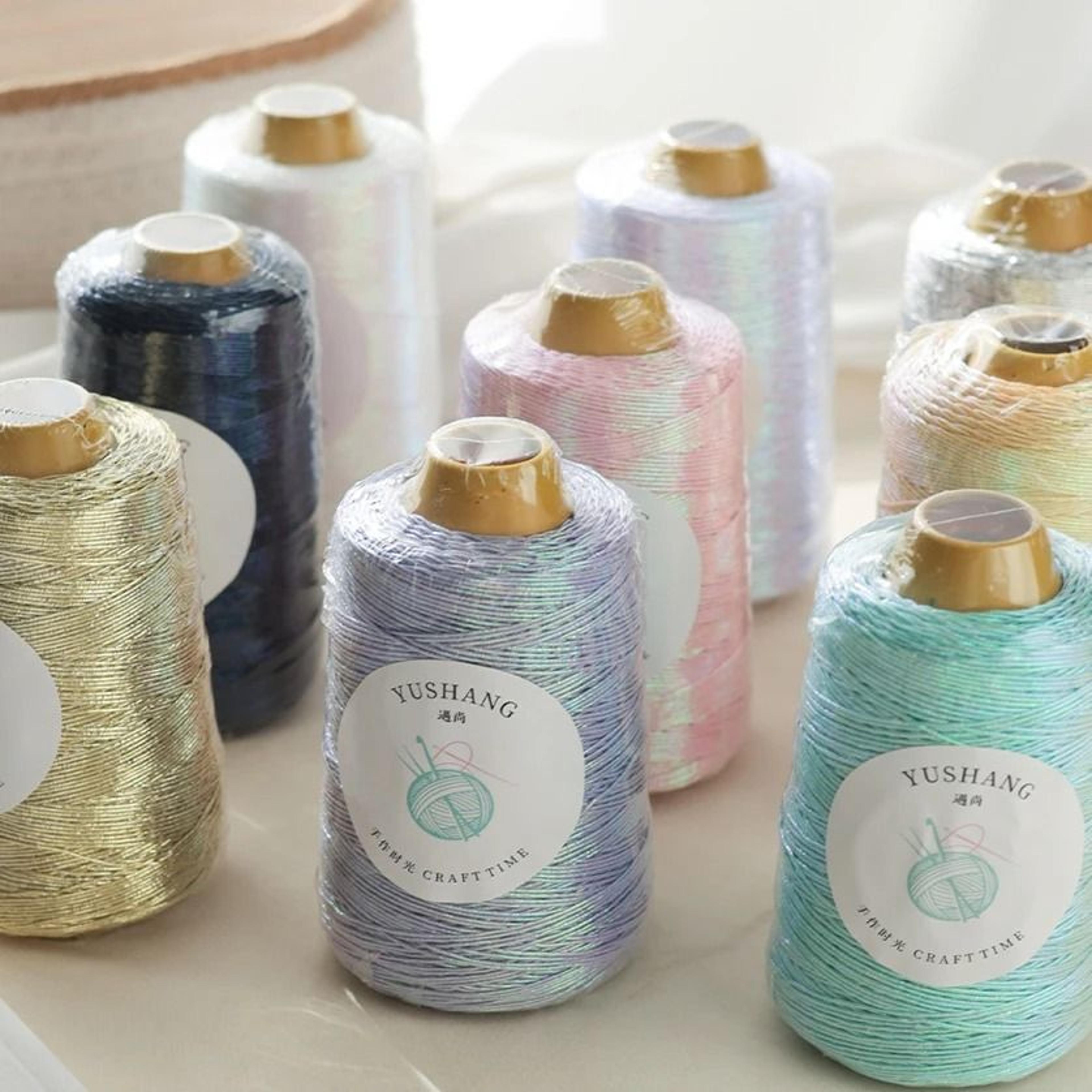 100g Silver Metallic Core Yarn Sparkle Thread For DIY Crochet Bags Purses And Handmade Crafts 5