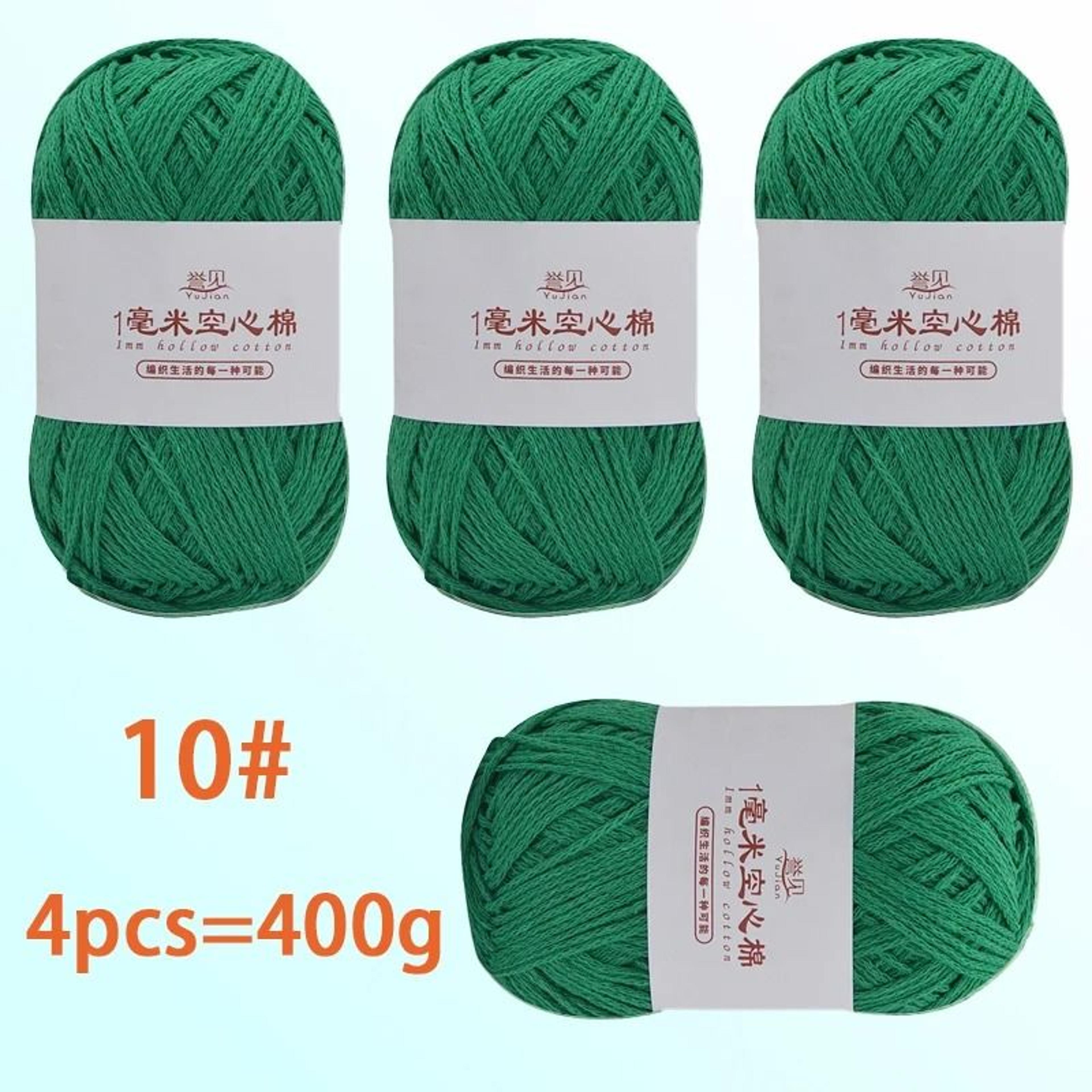 4Pack 400g Solid Color Hollow Cotton Yarn 100g Roll For DIY Crochet Bags Hats Tableware Mats And Sl 16