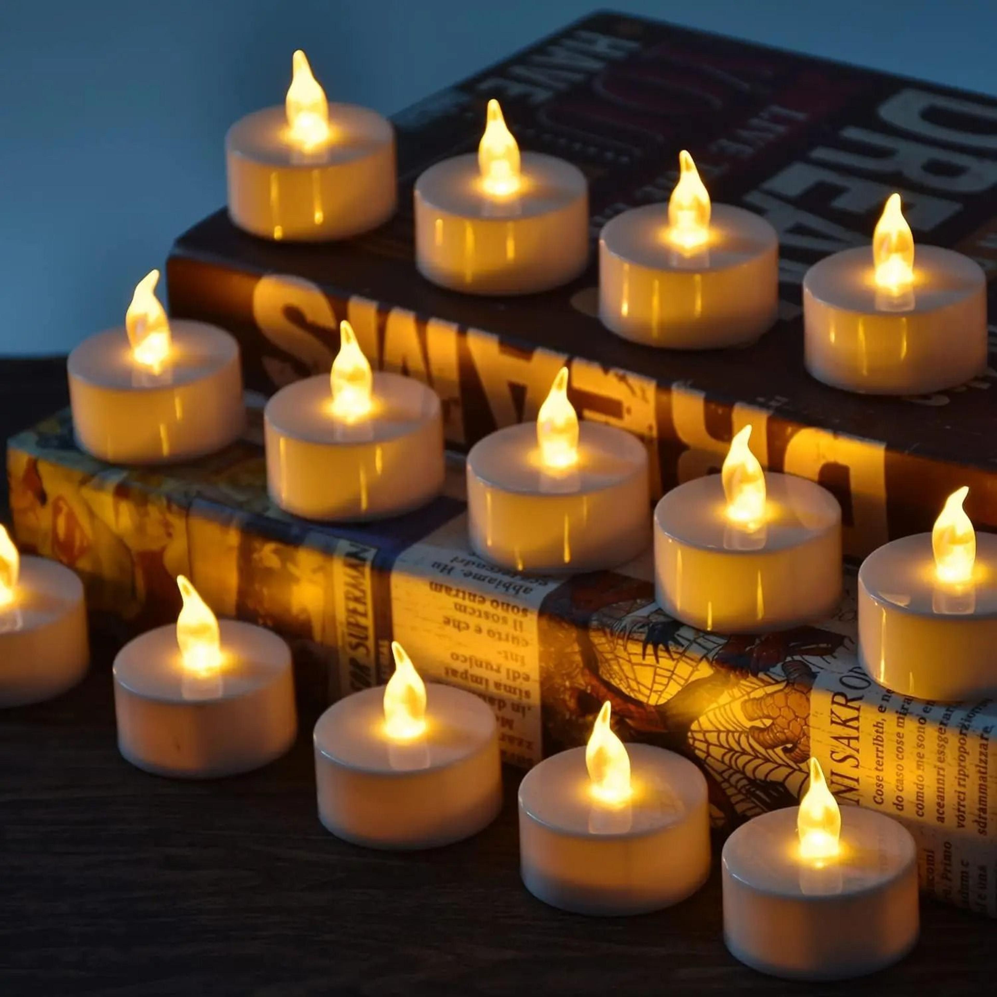 12 24 Or 48 Pack Battery Operated LED Tea Light Candles Bright Naturally Flickering Ambient Lights 4