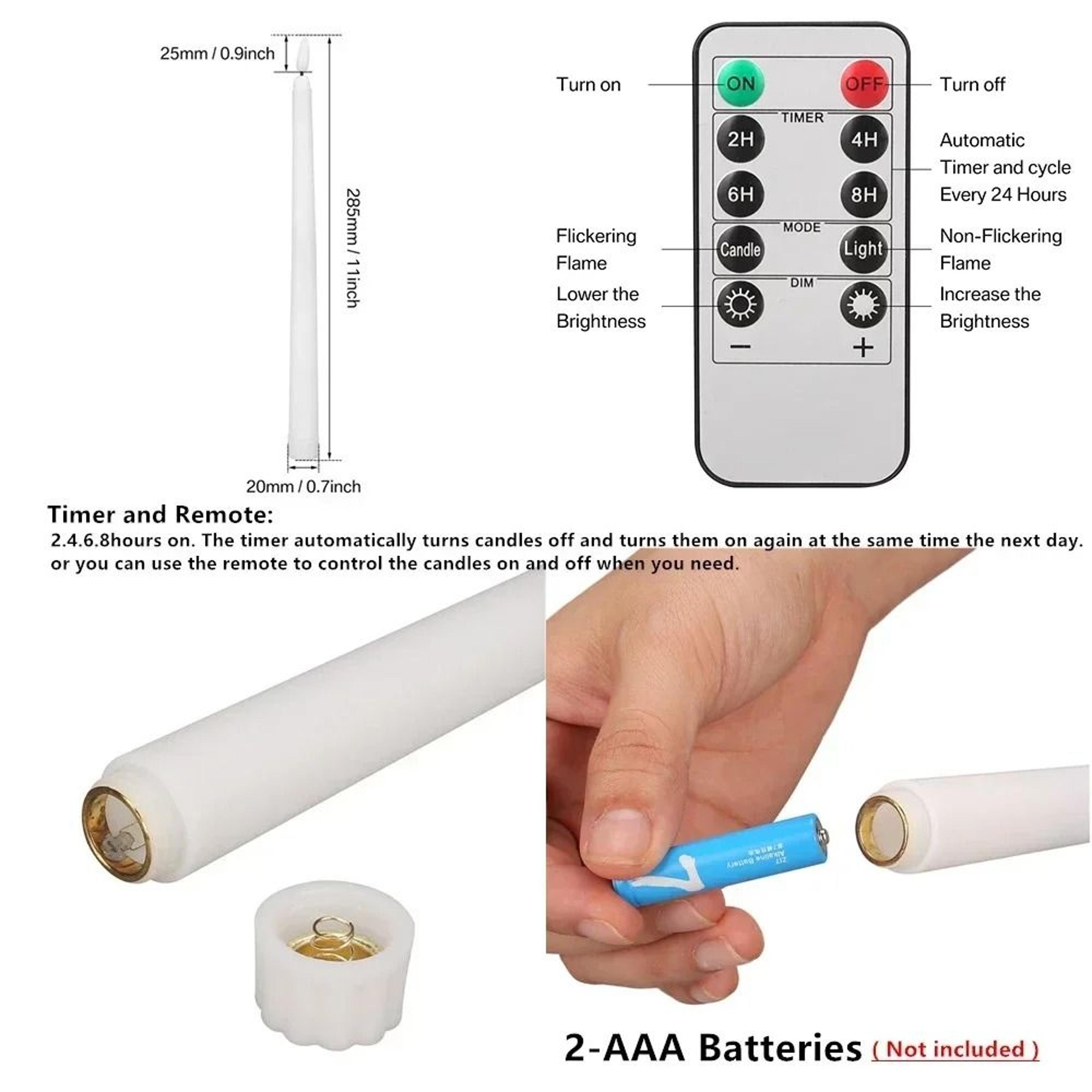 Flameless Taper Candles With Remote Control Flickering LED Candlesticks For Christmas Weddings And  3