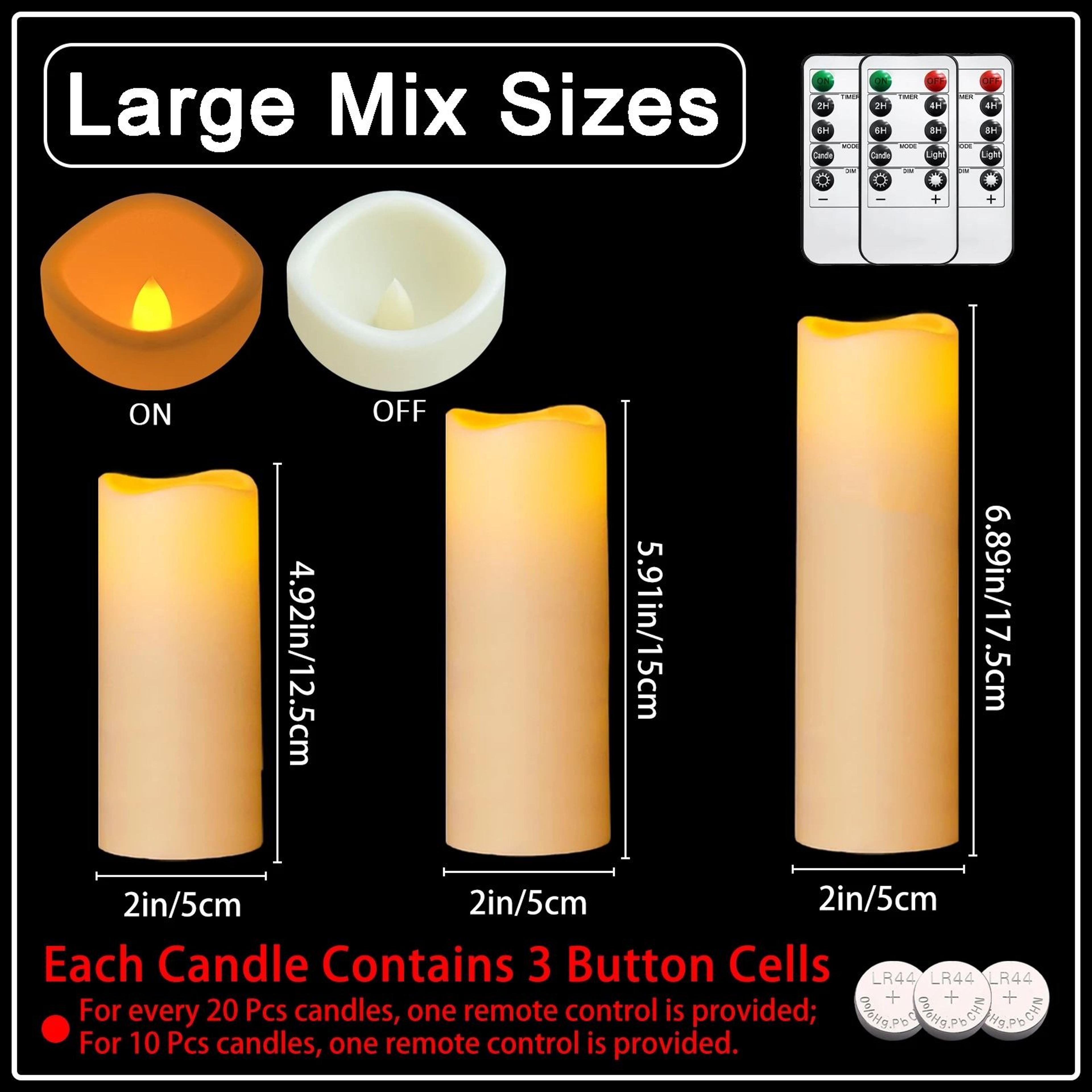 10 To 60 Pcs 3 To 7 Inch LED Flameless Pillar Candles Flickering Candlelight Set For Weddings Conce 13
