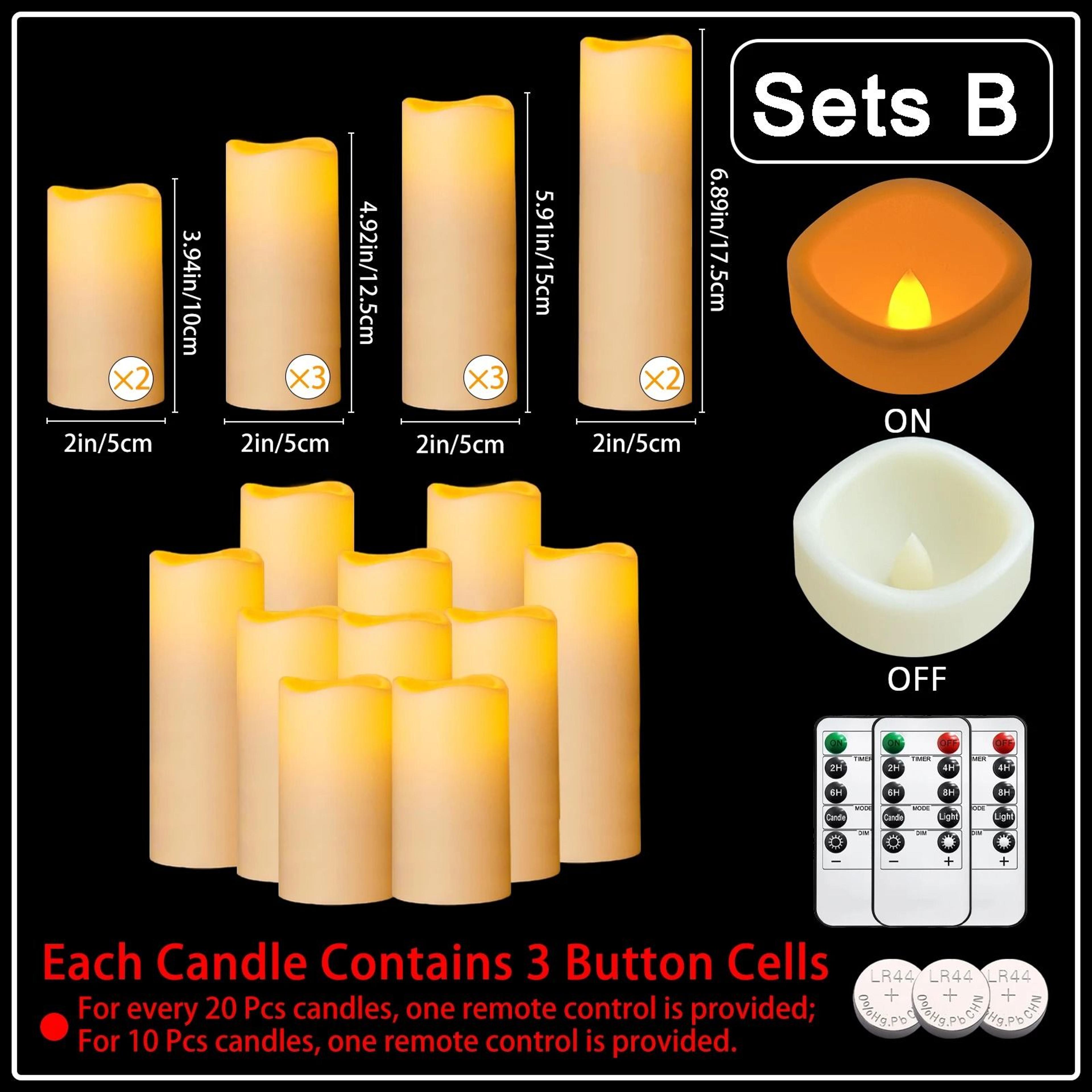 10 To 60 Pcs 3 To 7 Inch LED Flameless Pillar Candles Flickering Candlelight Set For Weddings Conce 16