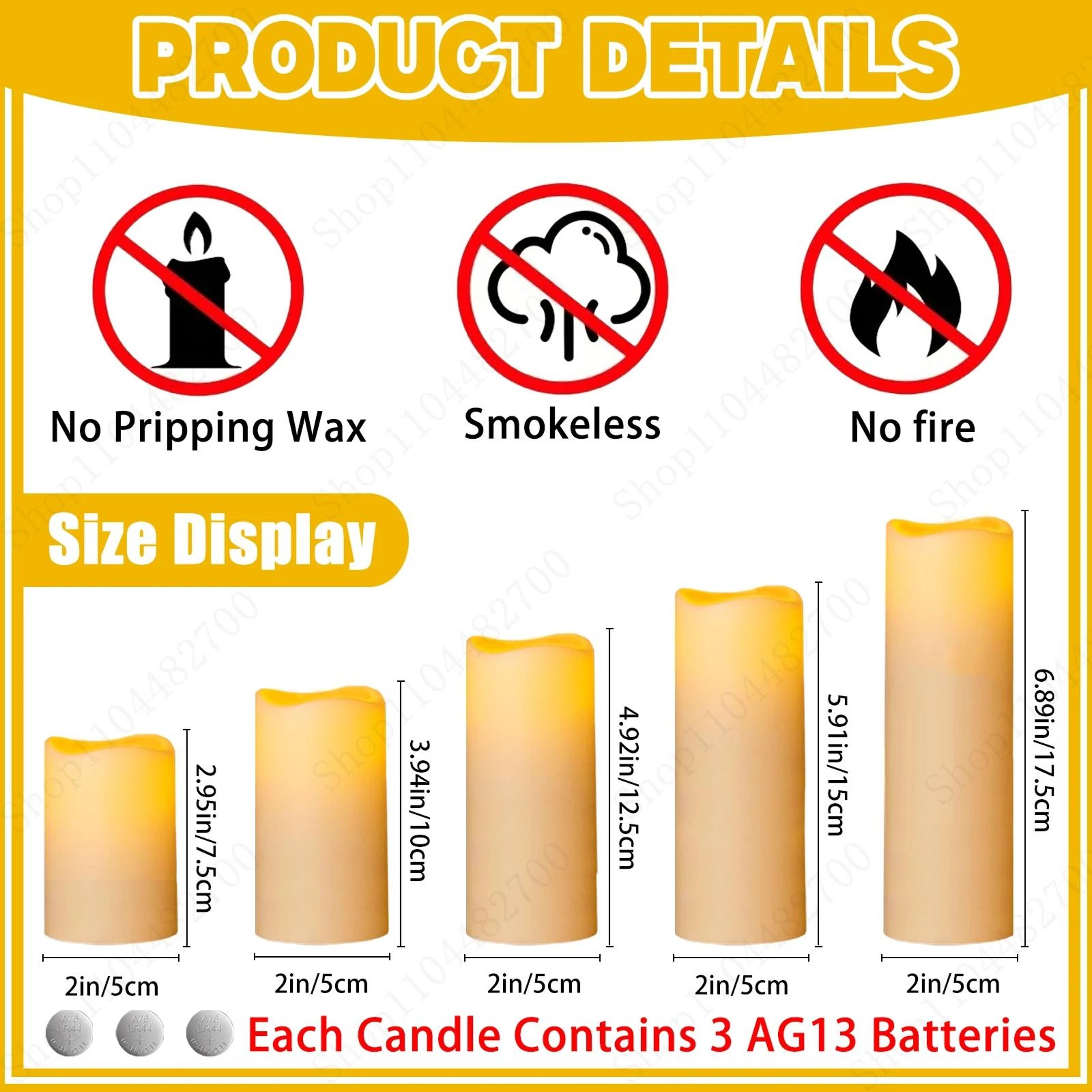 10 To 60 Pcs 3 To 7 Inch LED Flameless Pillar Candles Flickering Candlelight Set For Weddings Conce 5