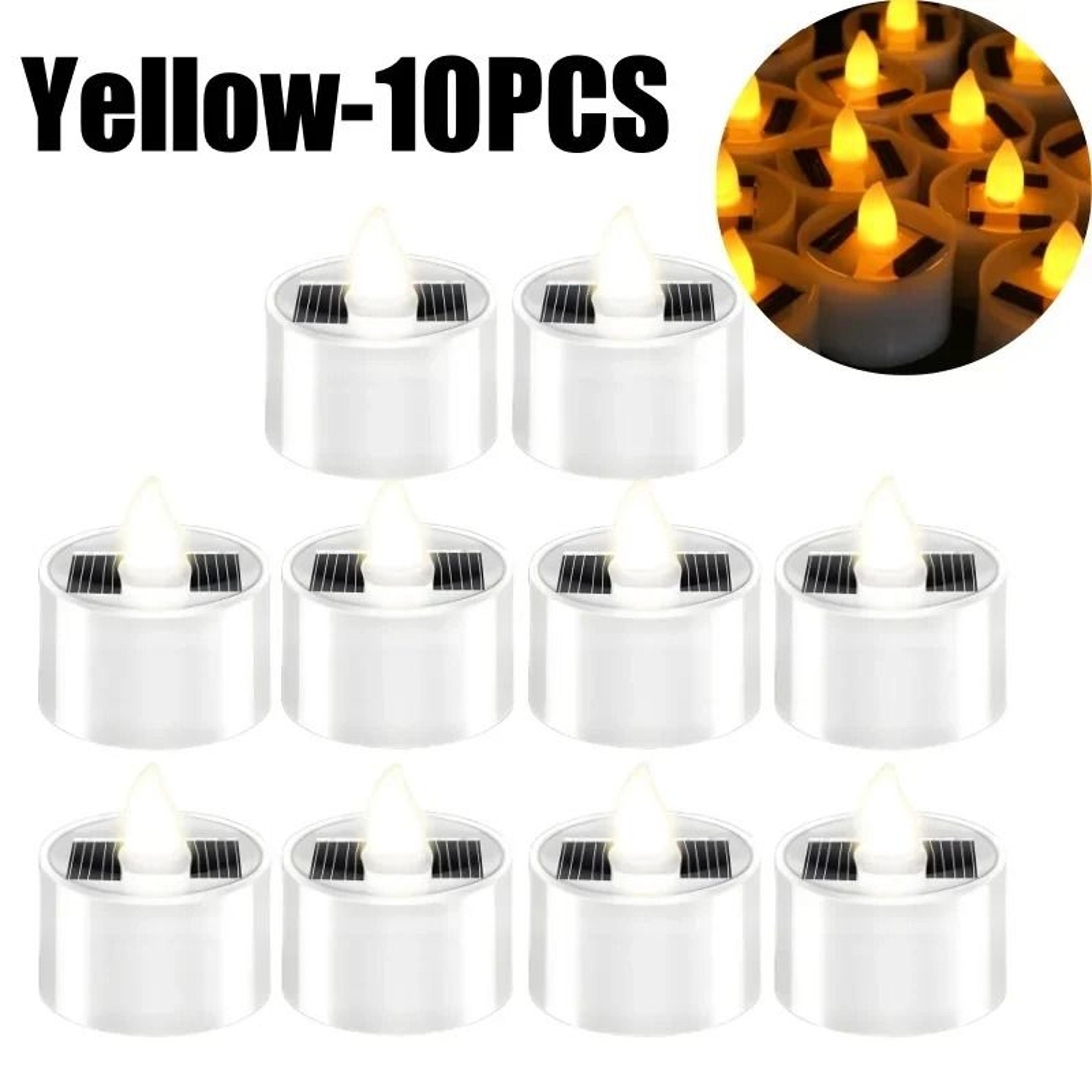 1 To 10 PCS Outdoor Solar Powered LED Tea Light Candles Realistic Flickering Lights For Patio Garde 13
