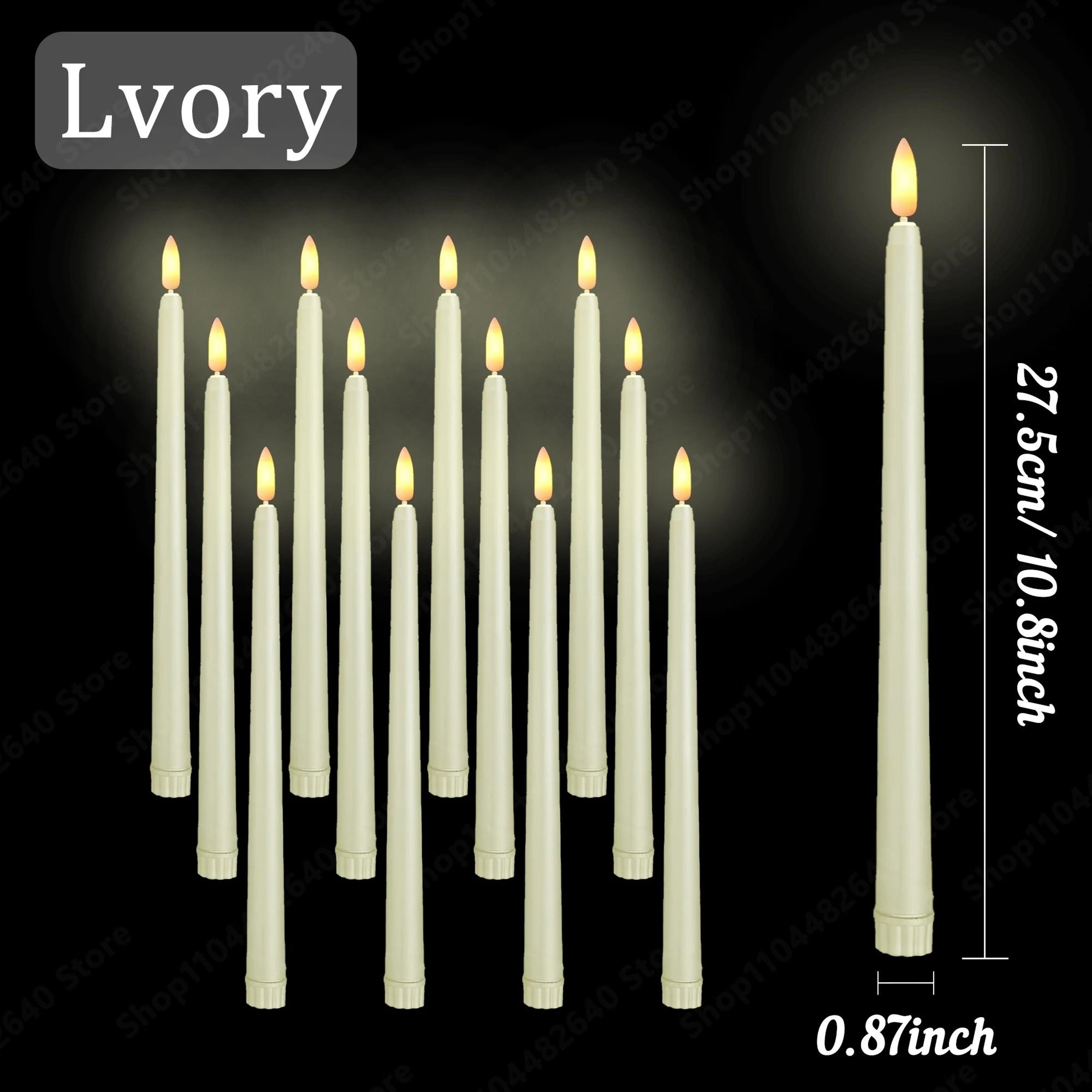 12 To 108 Pcs Flameless LED Taper Candles Flickering Electric Faux Candlesticks For Wedding Church  6