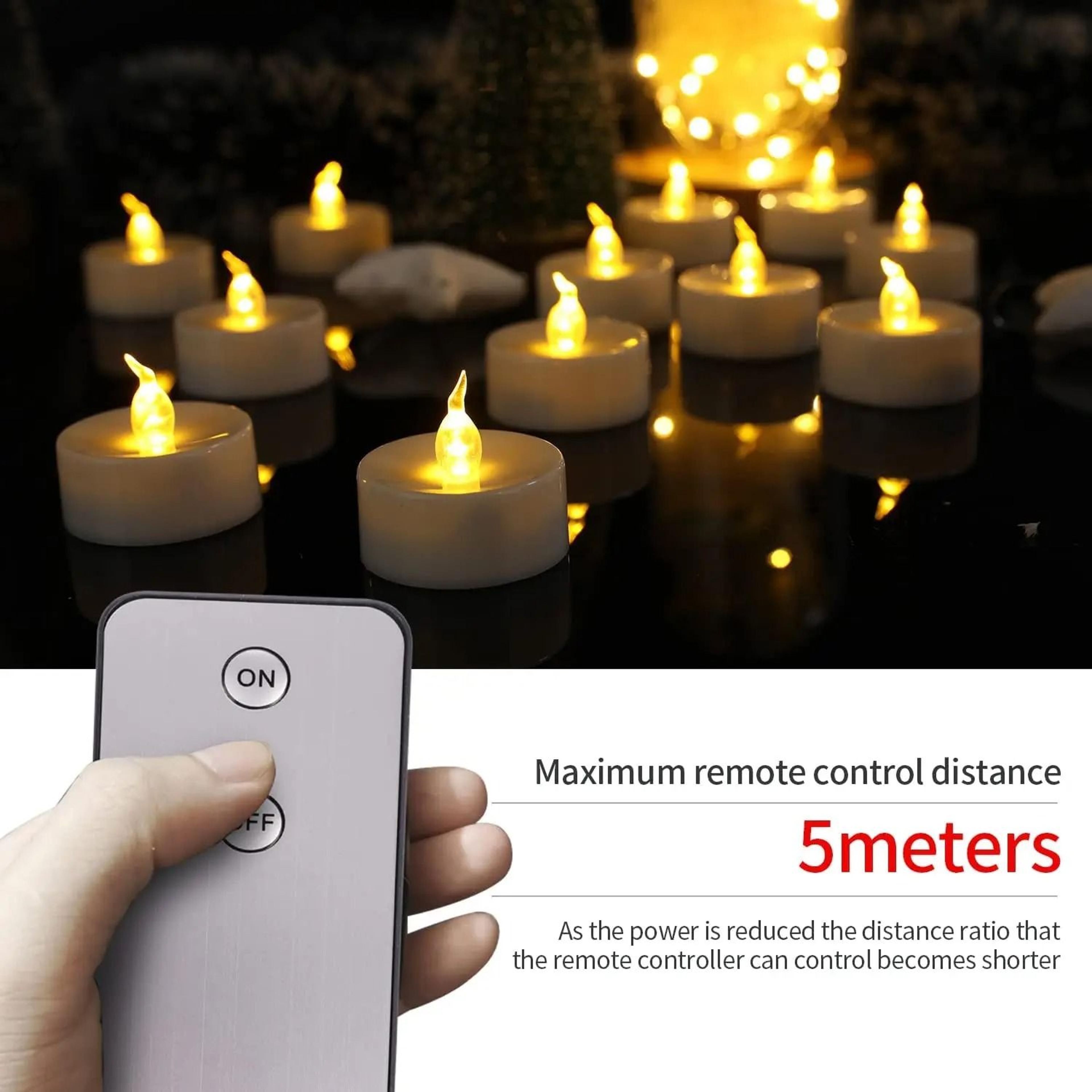 Battery Operated LED Tea Light Candles With Remote Control Flameless Flickering Lights For Wedding  2