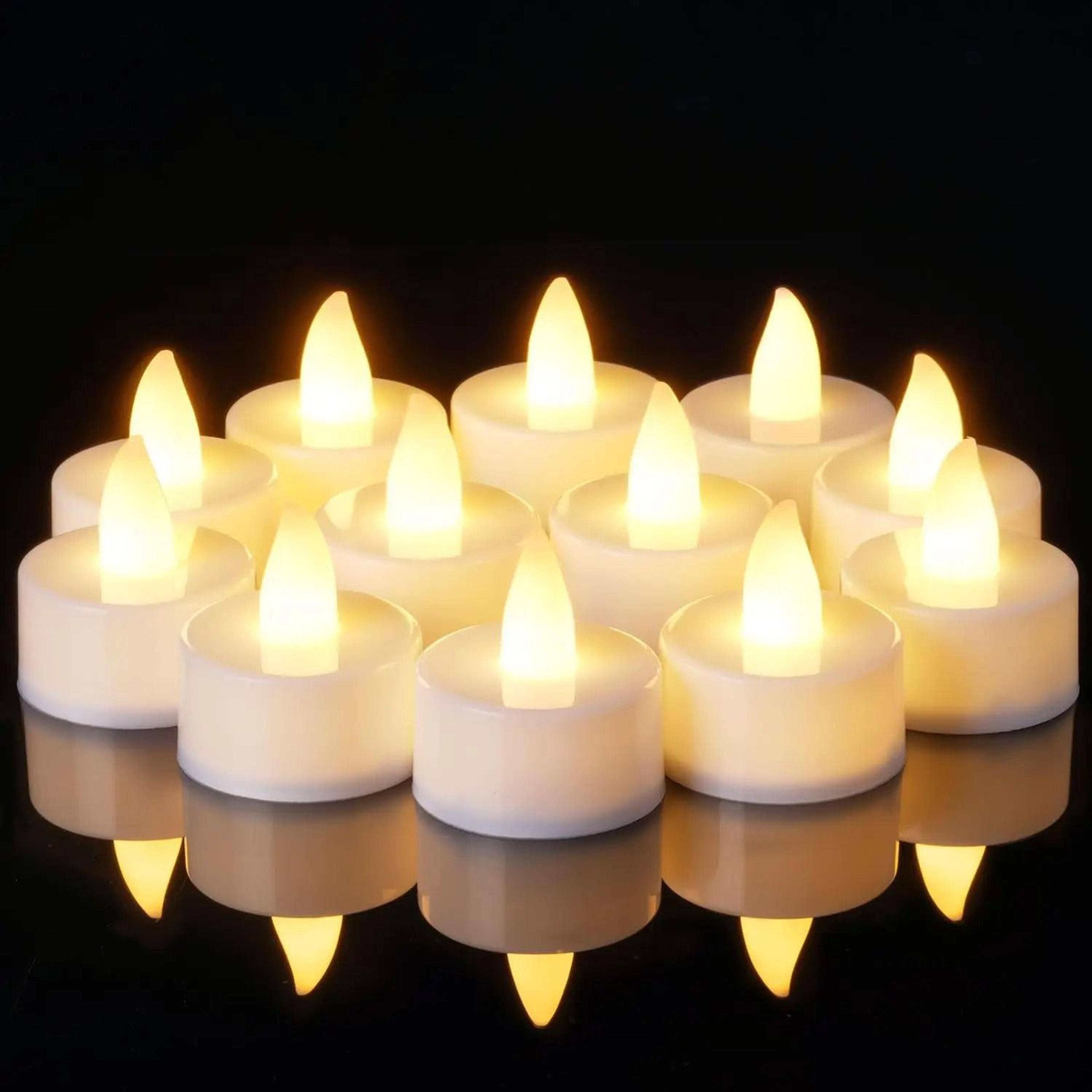 6 to 96 pcs flameless led creative wishing tea light candles warm white flickering lights for halloween christmas decor