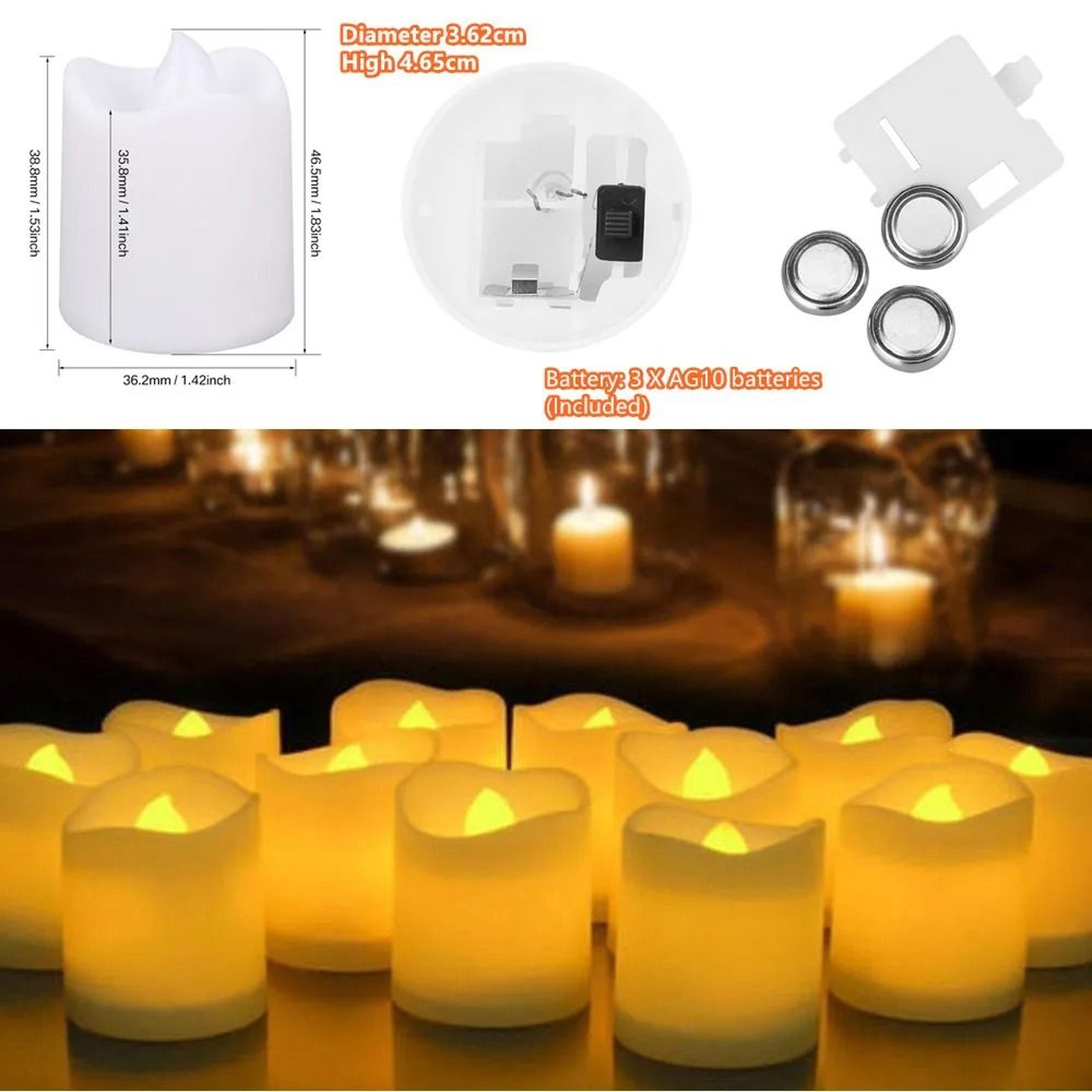 24 Pcs Flameless LED Creative Wishing Tea Light Candles Warm White Flickering Lights For Holiday Pa 2