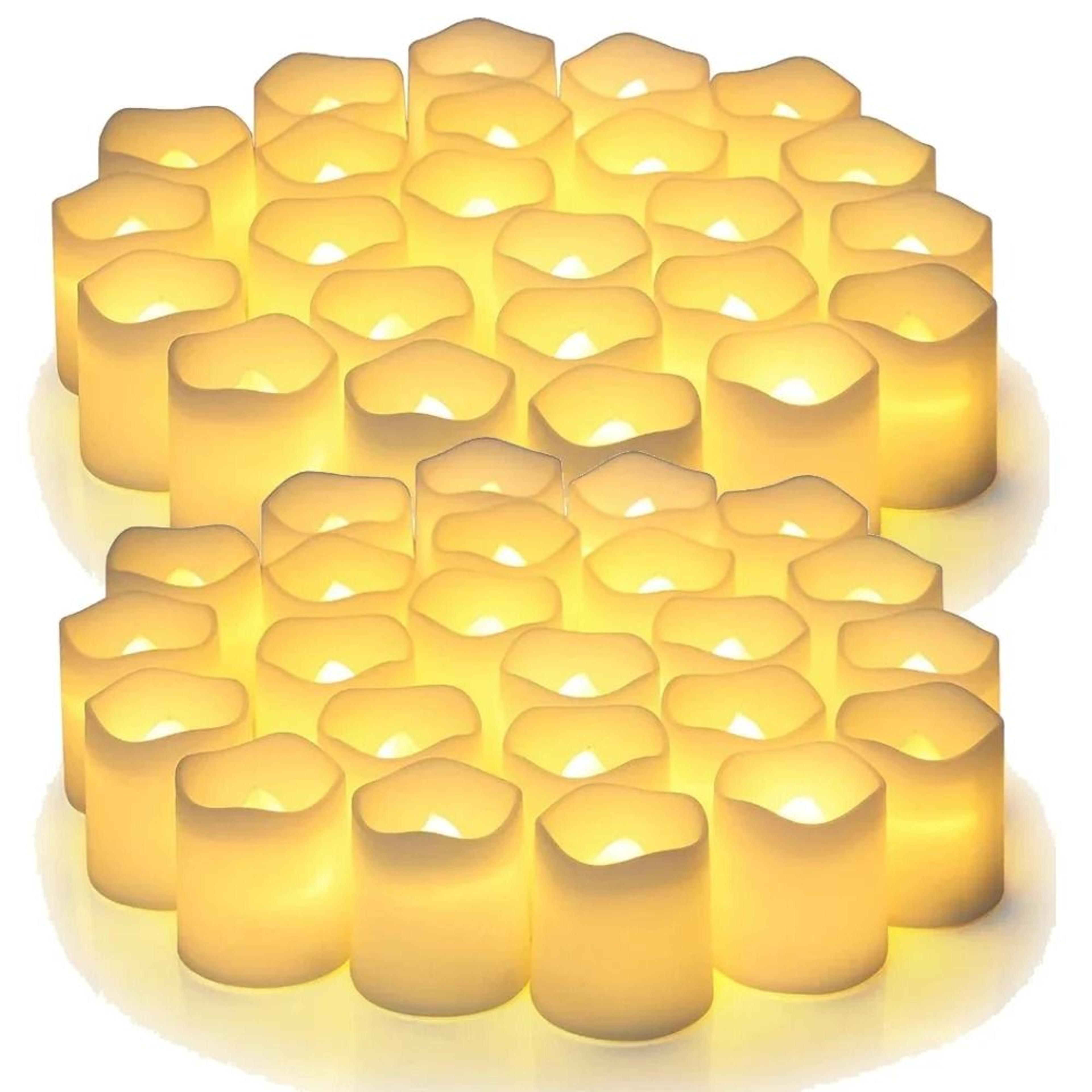 24 Pcs Flameless LED Creative Wishing Tea Light Candles Warm White Flickering Lights For Holiday Pa 8