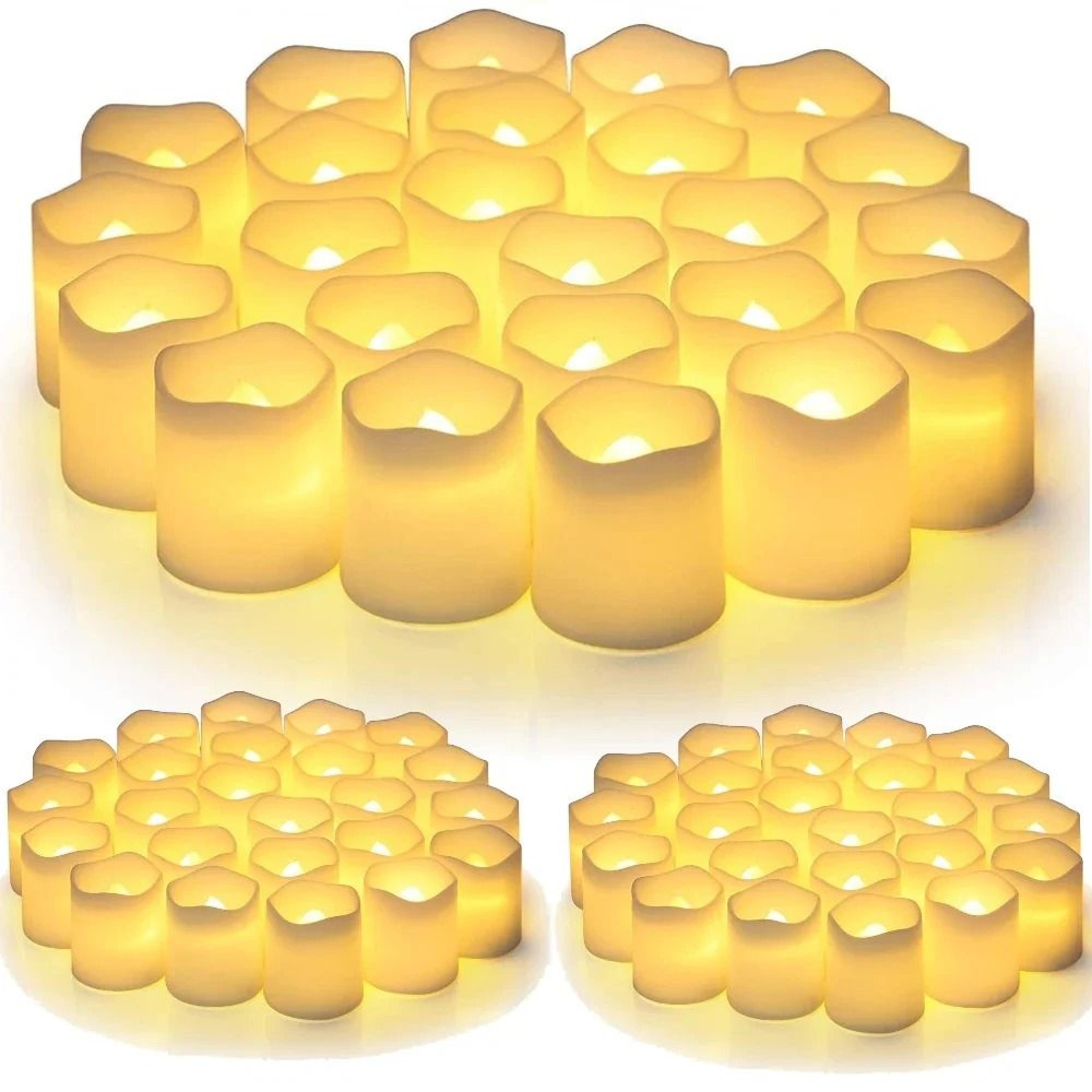 24 Pcs Flameless LED Creative Wishing Tea Light Candles Warm White Flickering Lights For Holiday Pa 9