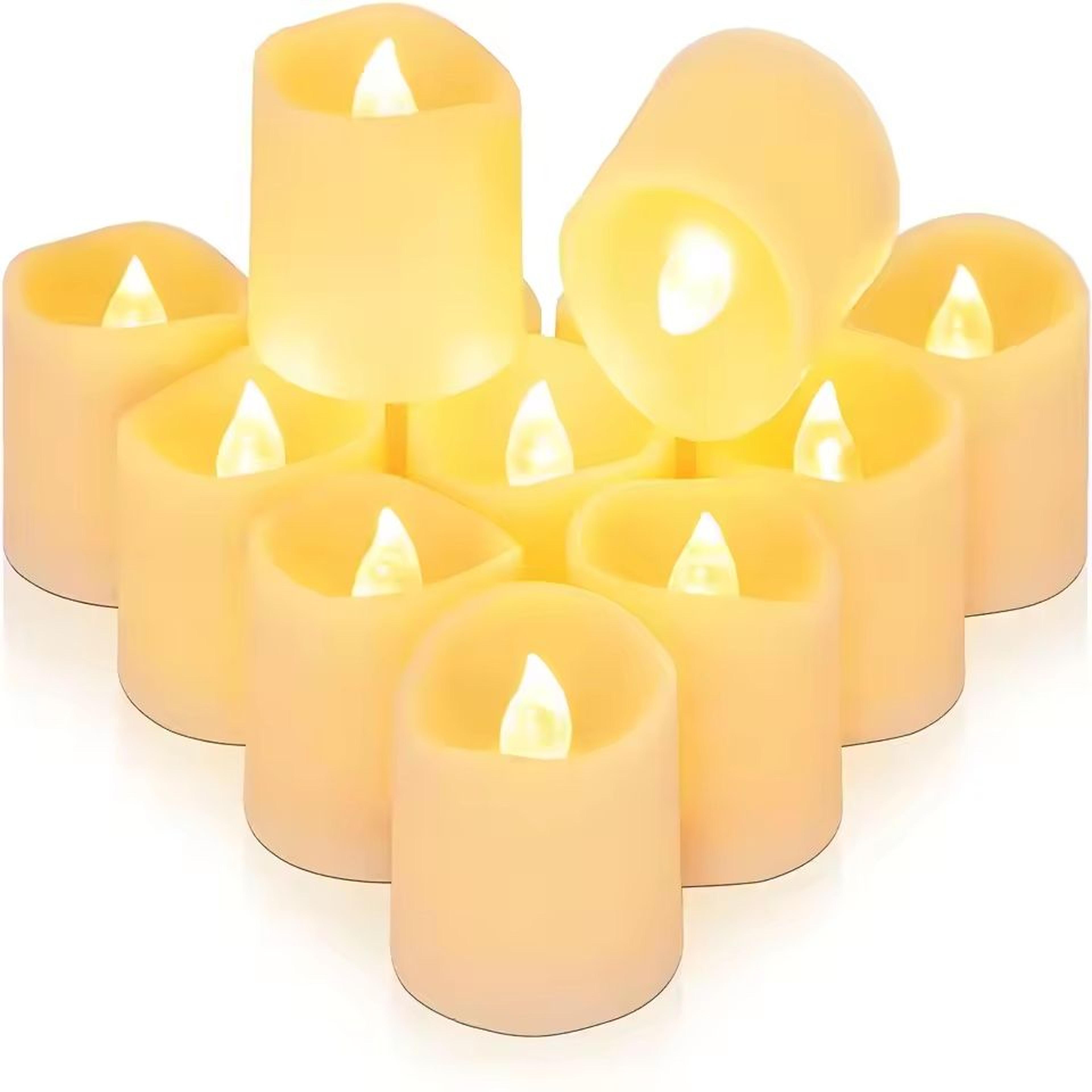 24 Pcs Flameless LED Creative Wishing Tea Light Candles Warm White Flickering Lights For Holiday Pa 7