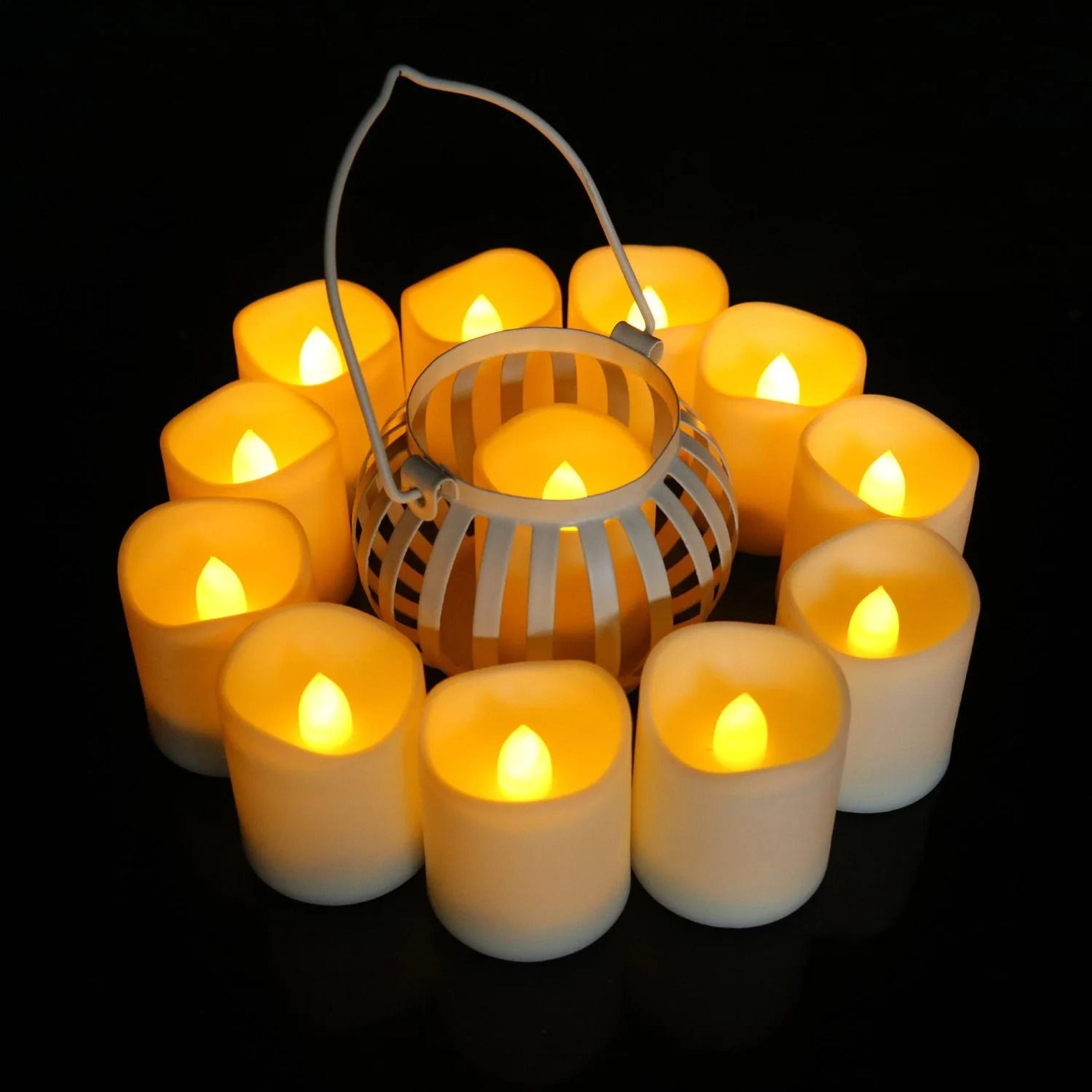 24 Pcs Flameless LED Creative Wishing Tea Light Candles Warm White Flickering Lights 4