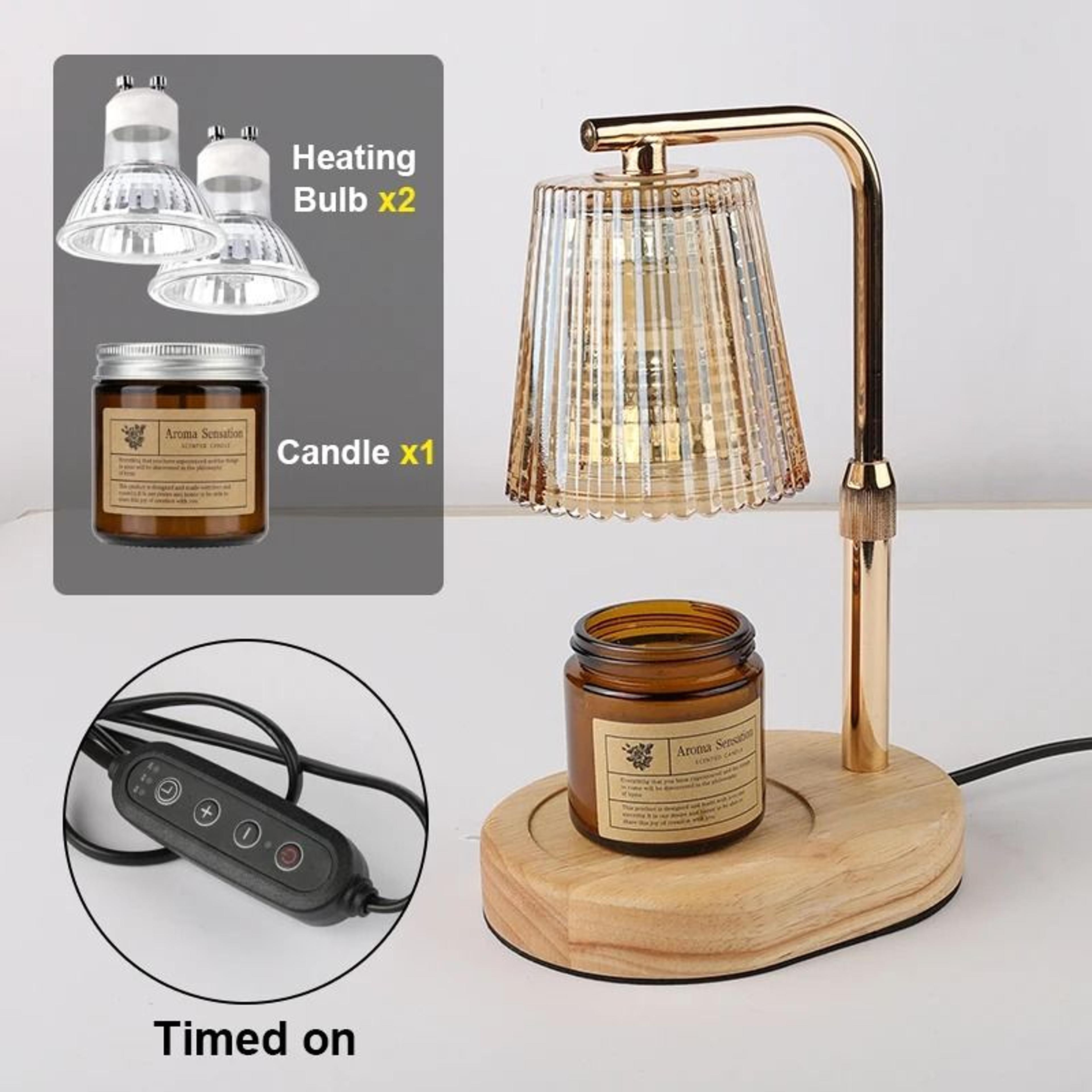 50W Glass Candle Warmer Lamp With Timer  Dimmable Control Cozy Electric Melting Light For Bedroom D 10