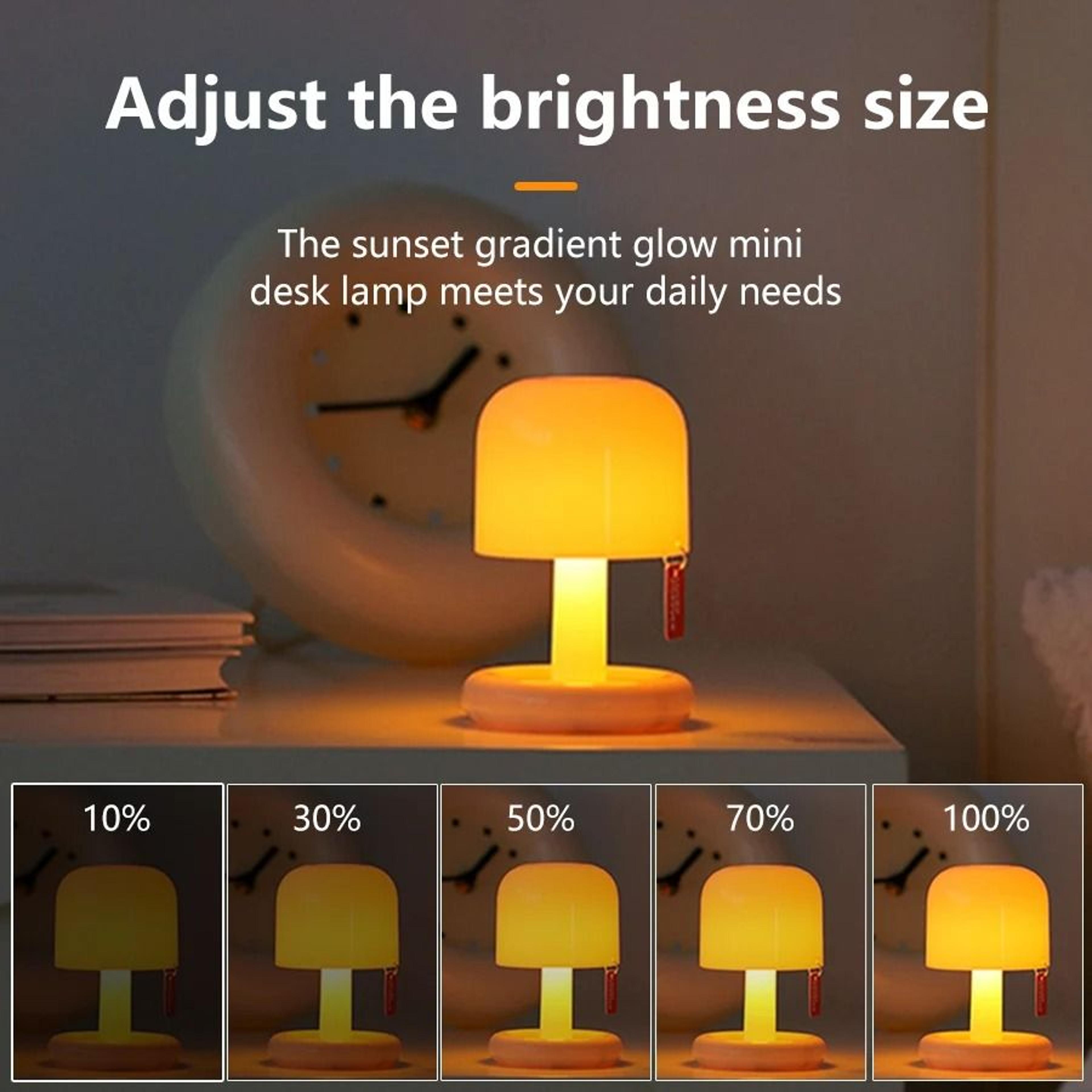 USB Rechargeable Mushroom Sunset LED Table Lamp Mini Bedside Night Light For Bedroom Bar Mood Decor 2