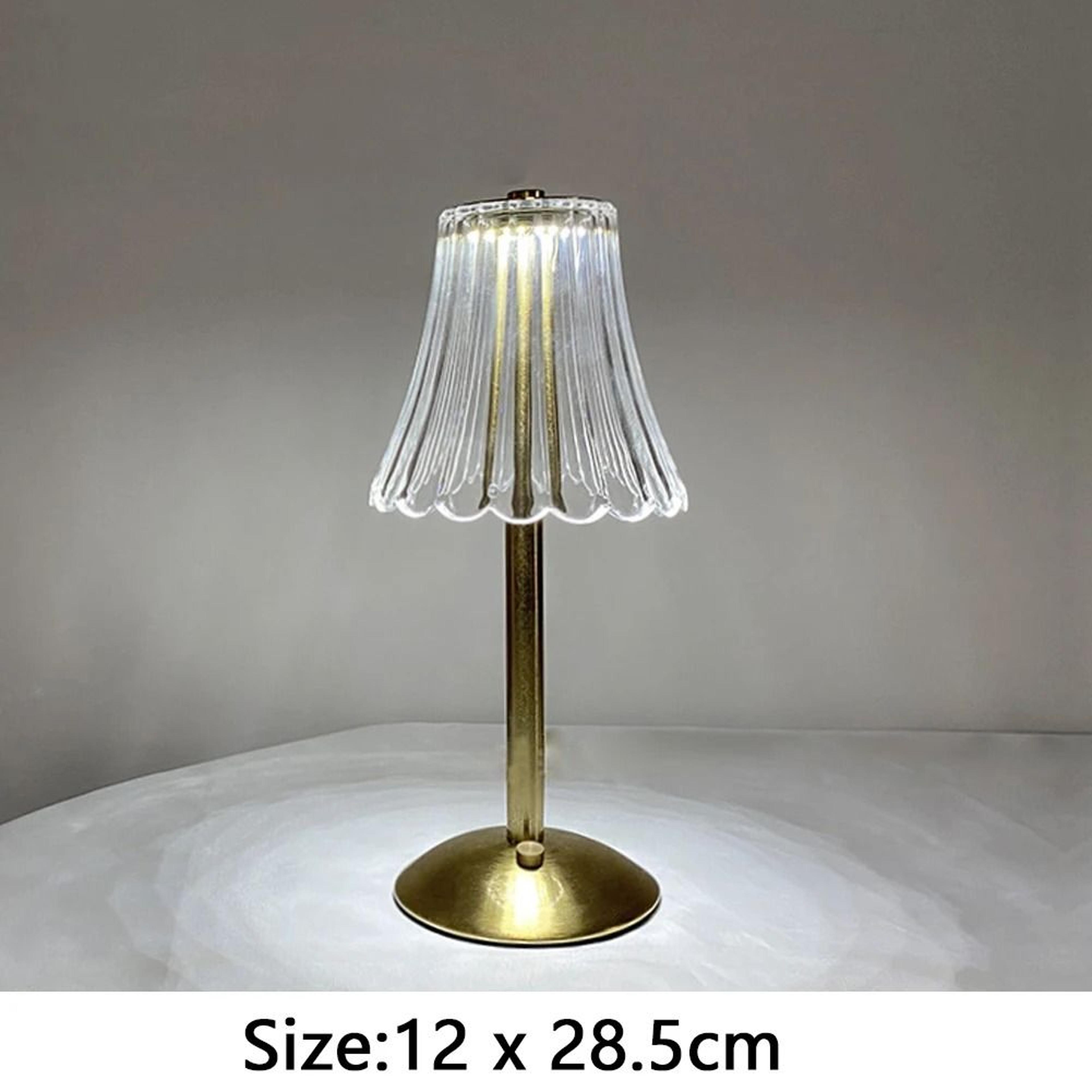 Nordic Crystal Rechargeable Golden LED Lamp Touch Dimmable Table Light 8