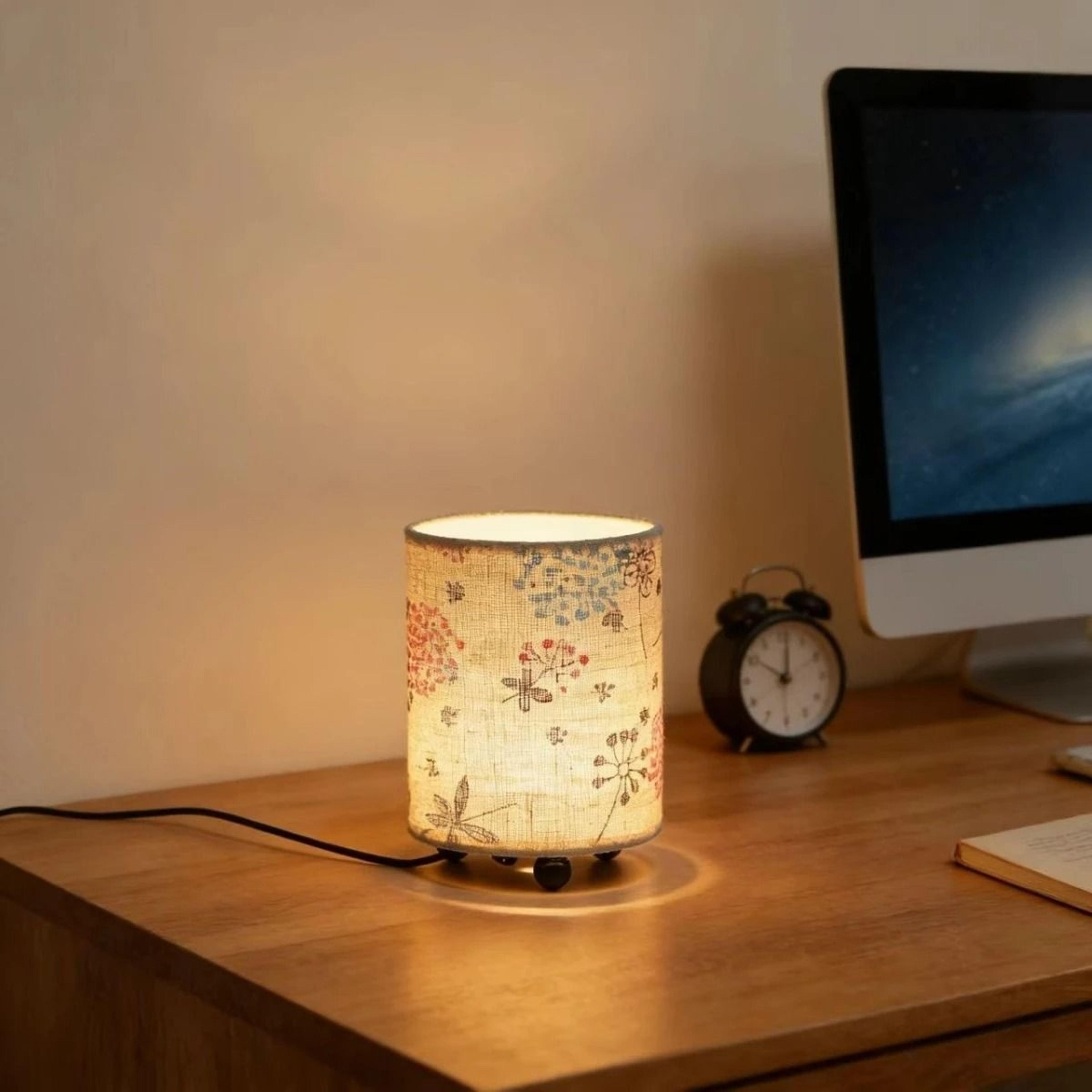 Vintage Rustic Small Desktop LED Lamp Ambient Night Light For Bedroom Living Room 9