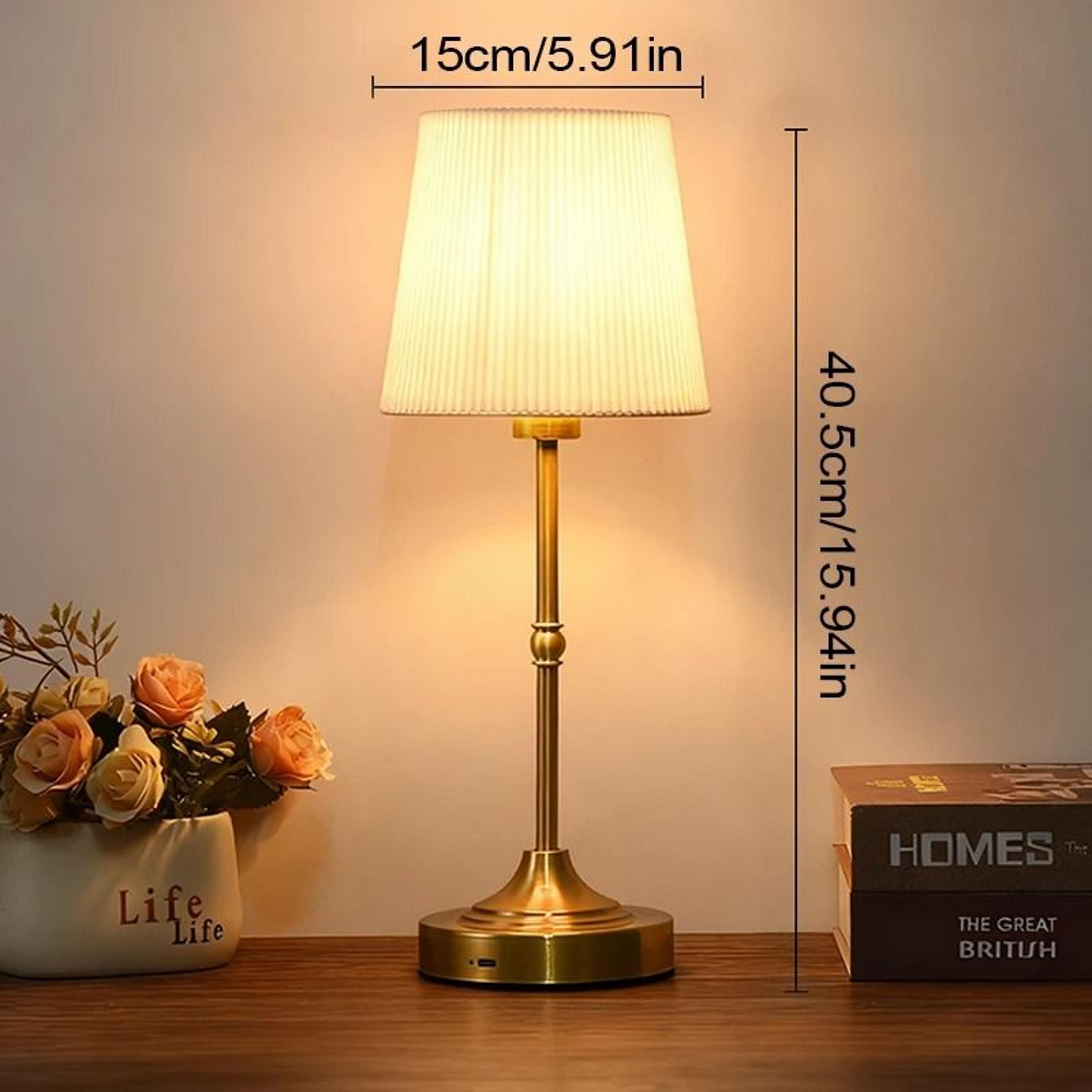 Fabric Touch Table Lamp Rechargeable Bedside Desk Light With Replaceable Bulb For Hotel Room 7