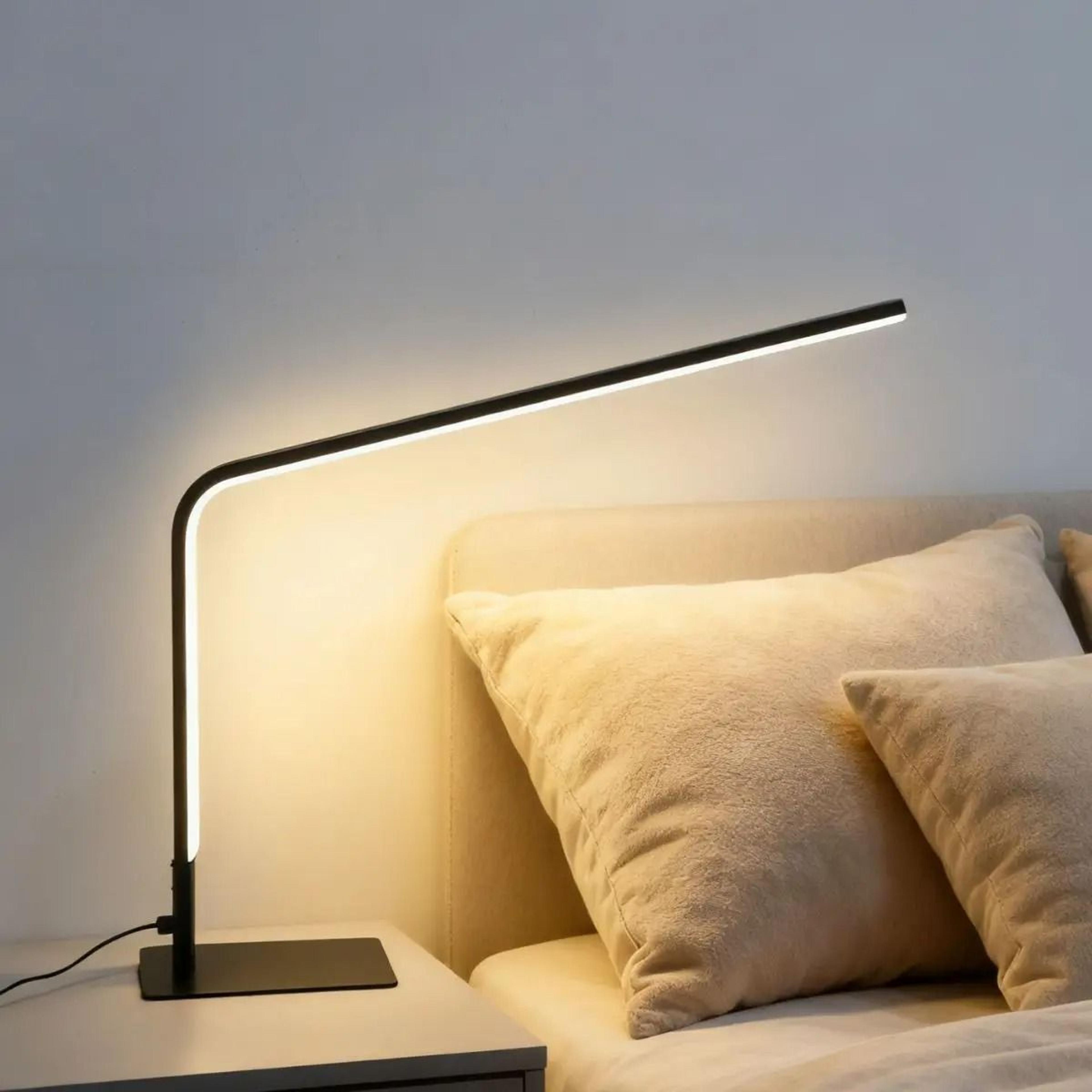 modern minimalist line led desk lamp tri color eye protection reading light for bedroom usbs