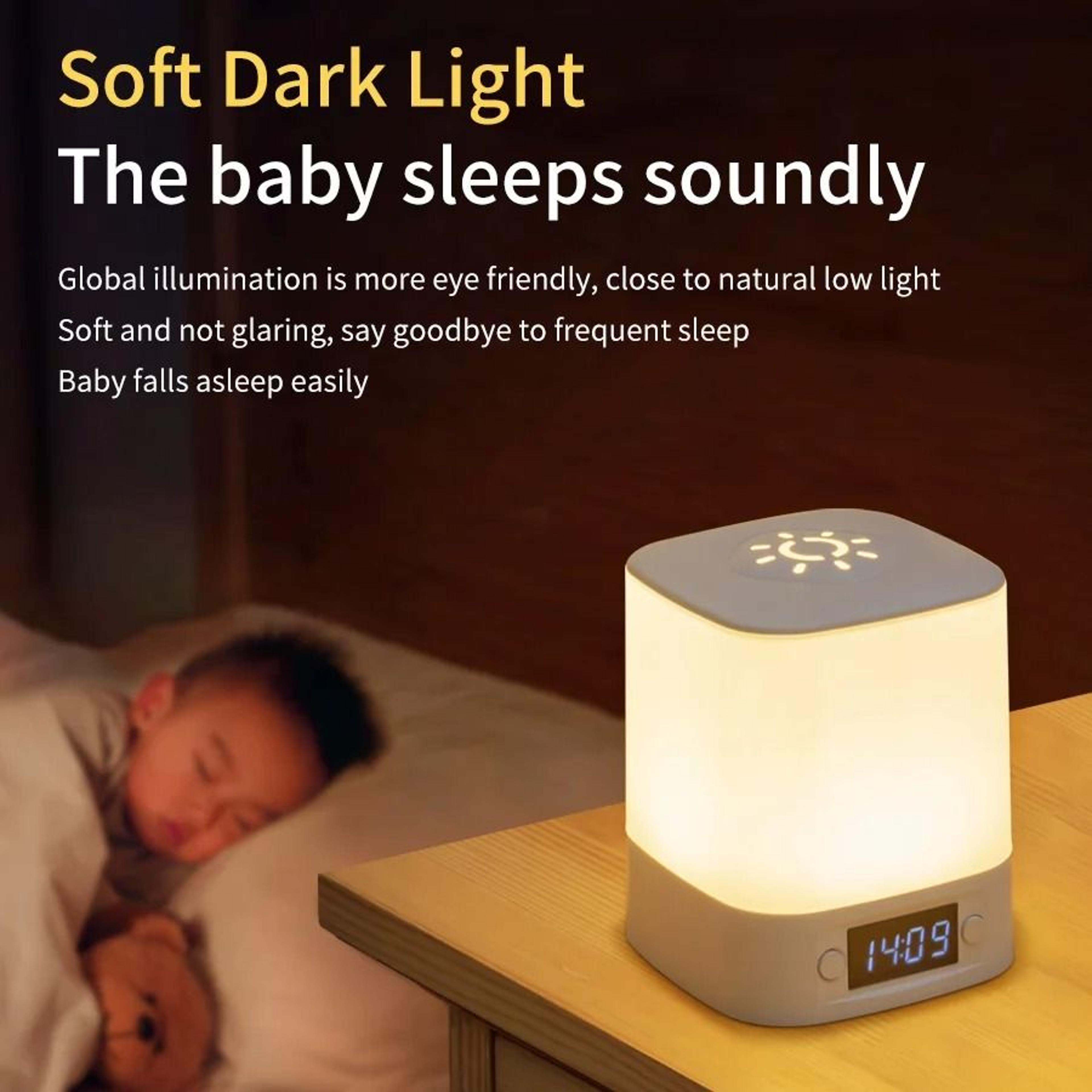 LED Touch Dimmable Table Lamp With Clock Display USB Rechargeable Night Light For Nursery Bedroom 2