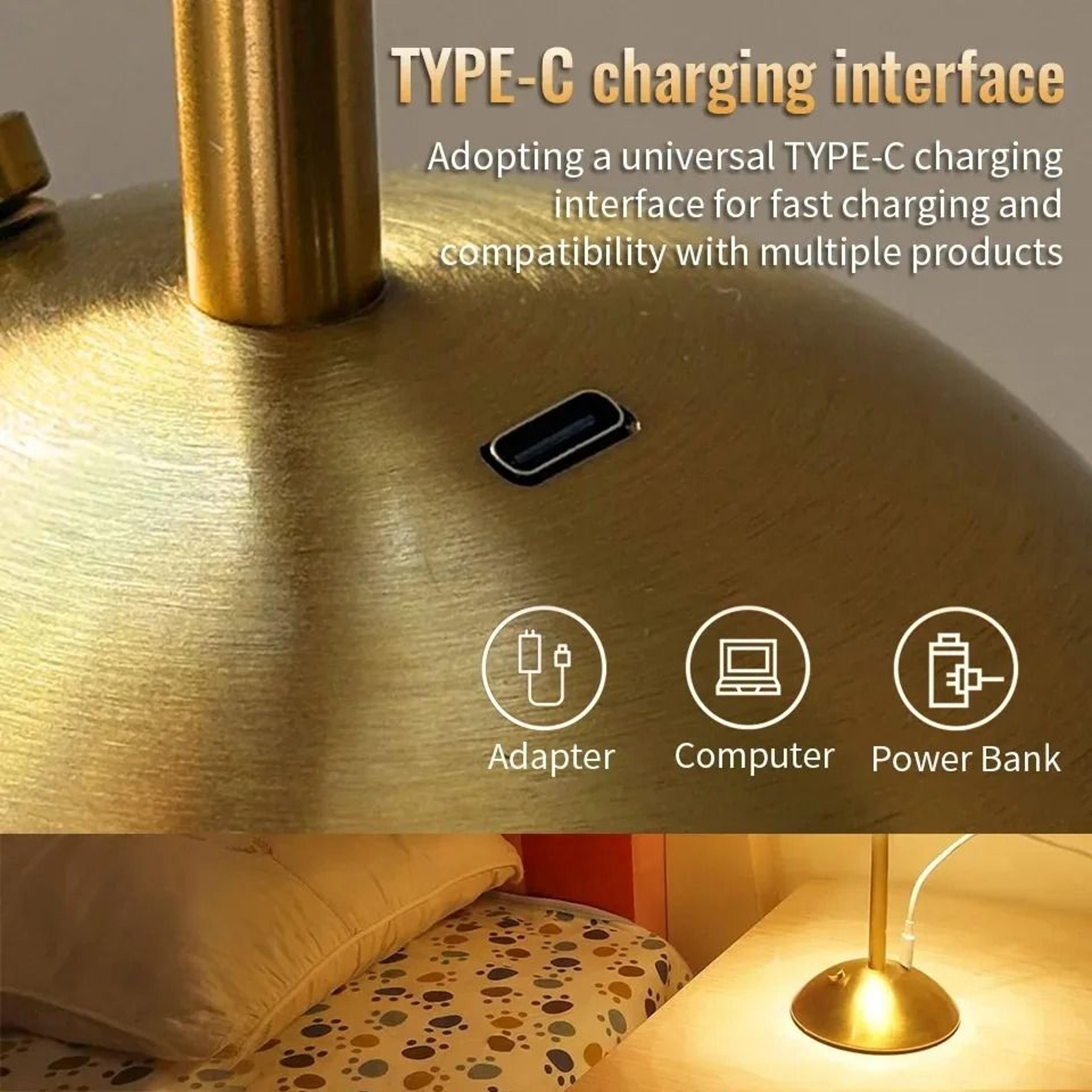 Wireless LED Touch Sensor Table Lamp 3 Color USB Rechargeable Bedside Night Light For Restaurant Ho 4