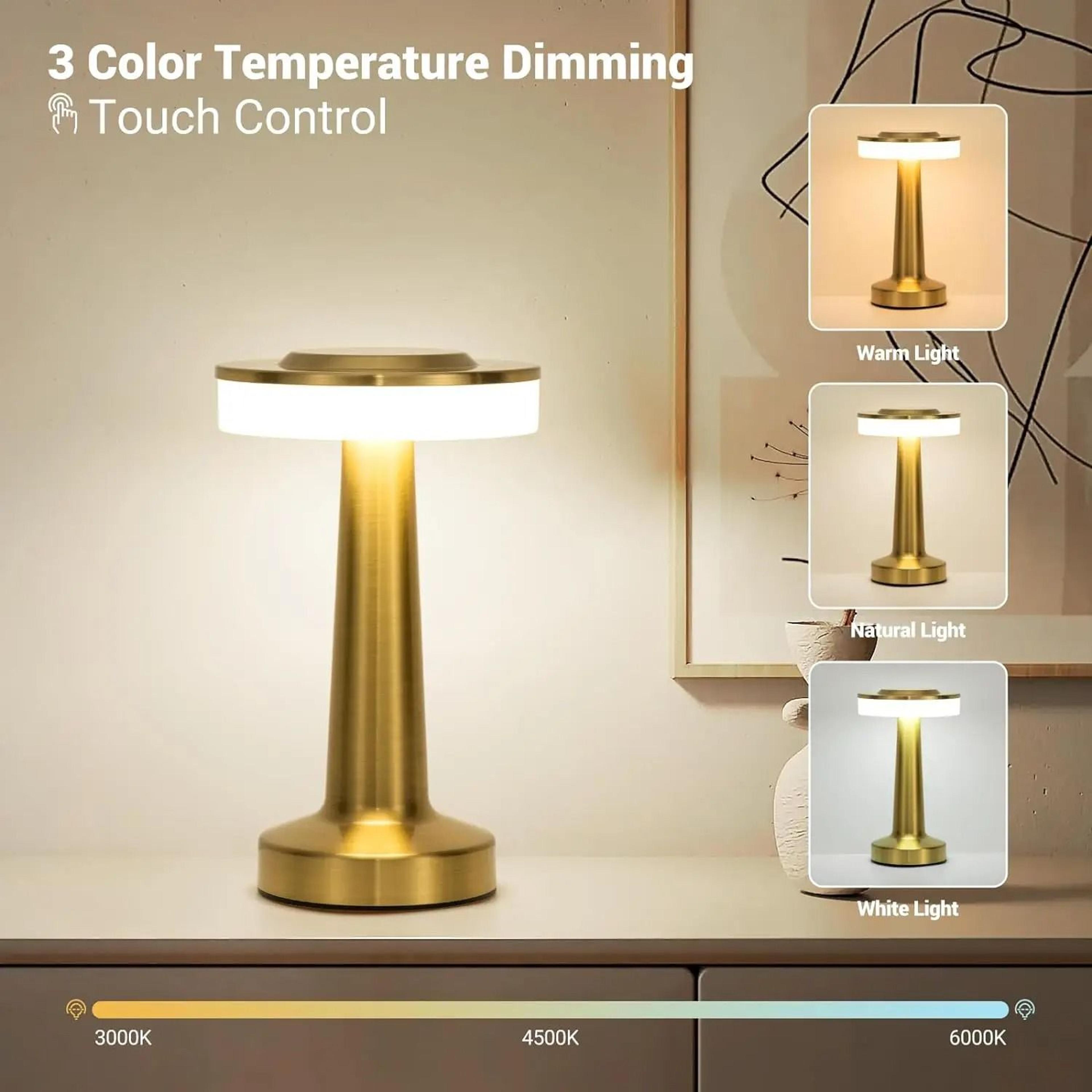 Retro LED Bar Table Lamp Touch Dimmable 3 Color USB Rechargeable Vintage Dining Night Light 0