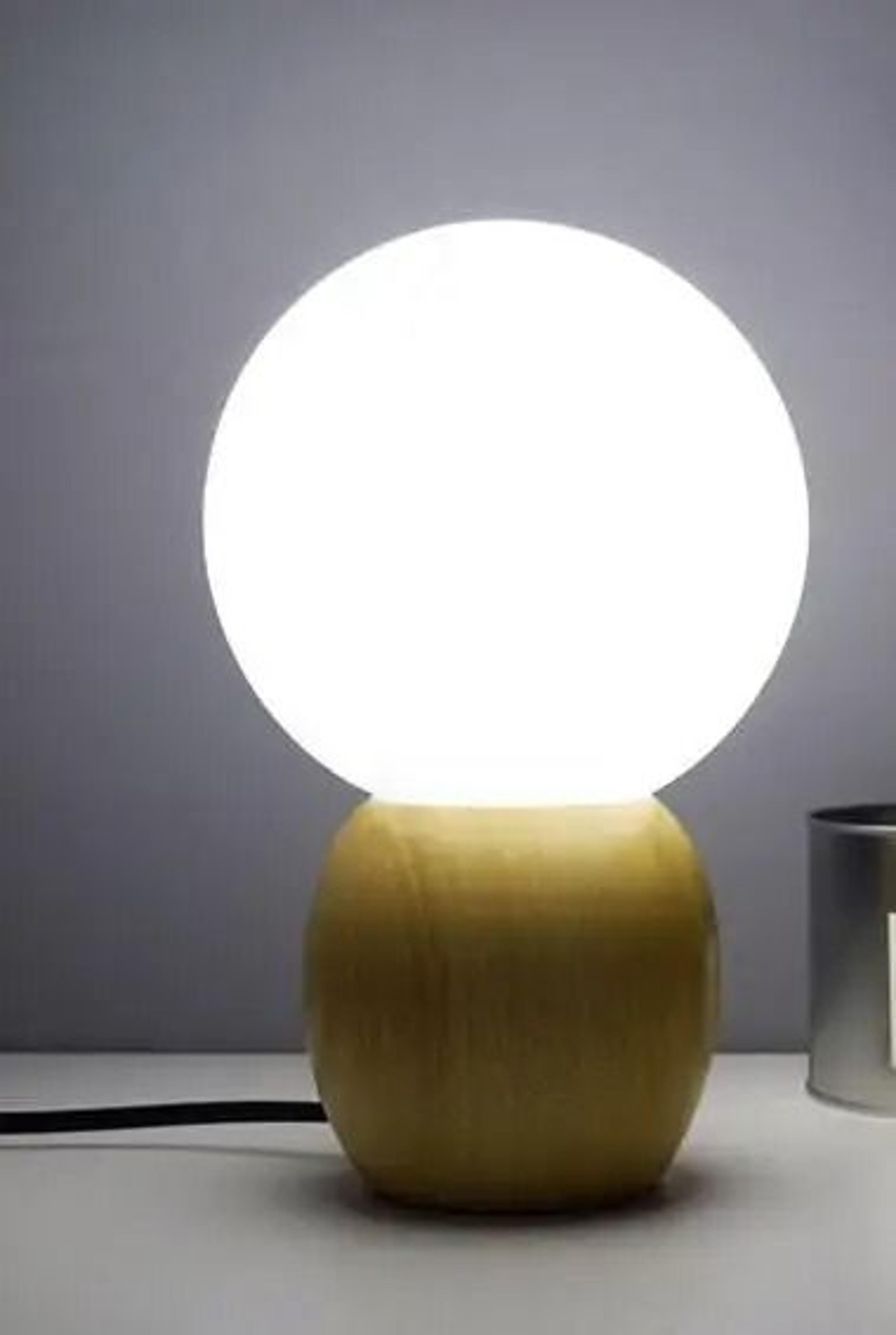 OUDELADI Wood LED Table Lamp Glass Lampshade Night Light Bedside Lamp With G4 Bulb 7