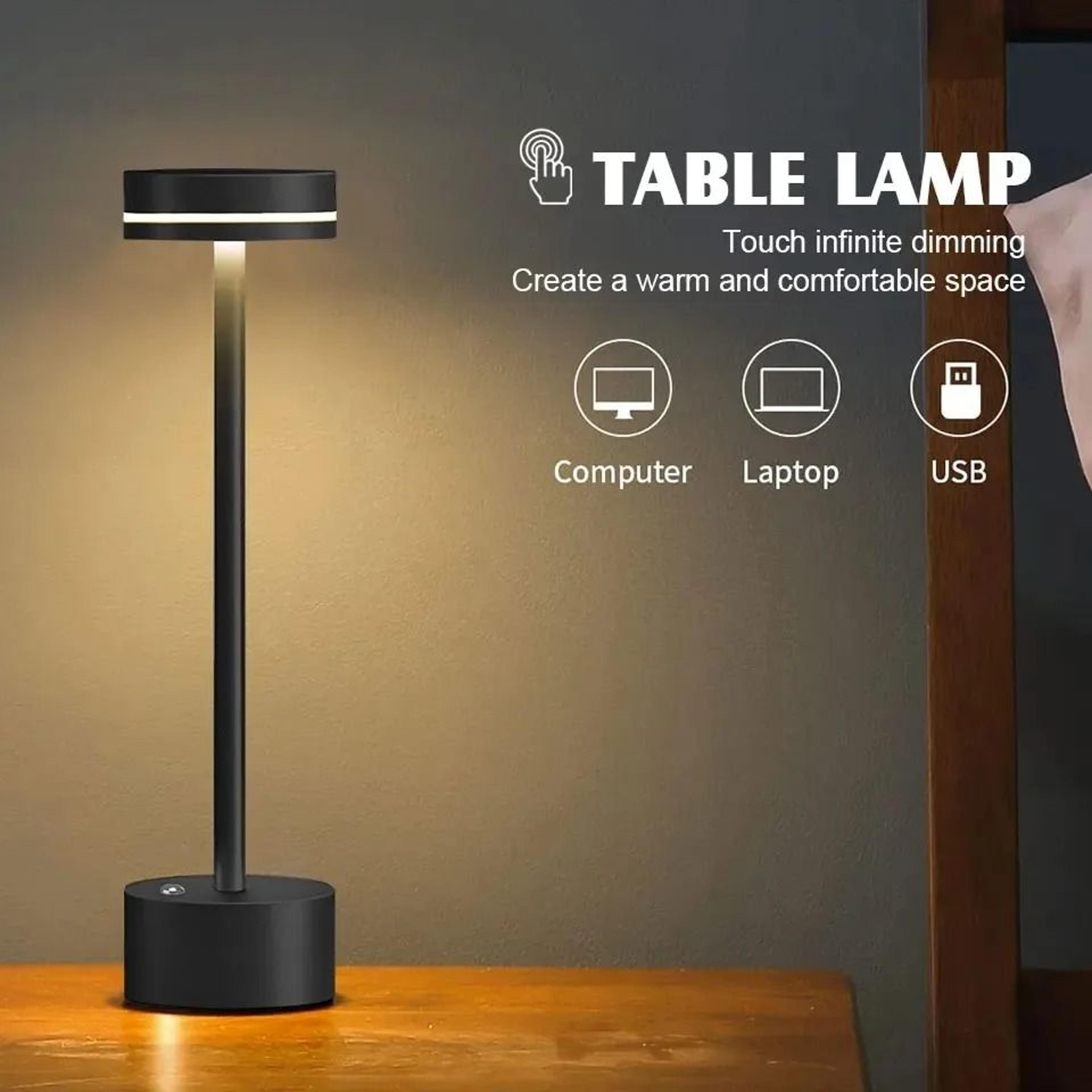 LED Ambient Table Lamp 3Color Stepless Dimmable Touch Night Light For Cafe Bar Bedside Decor 0