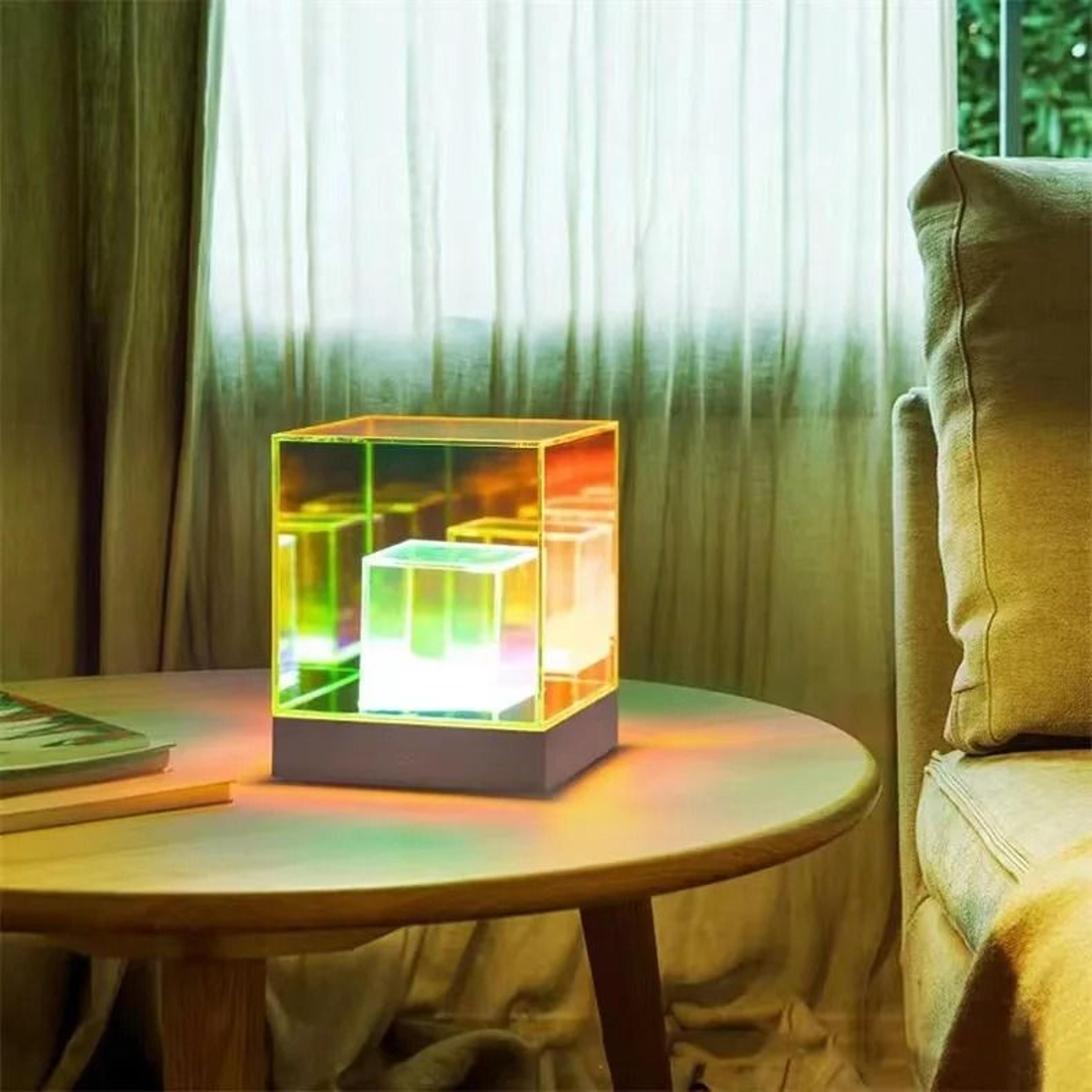 Magic LED Pyramid Cube Night Light USB Rechargeable Colorful Atmosphere Lamp For Bedroom Decor 4