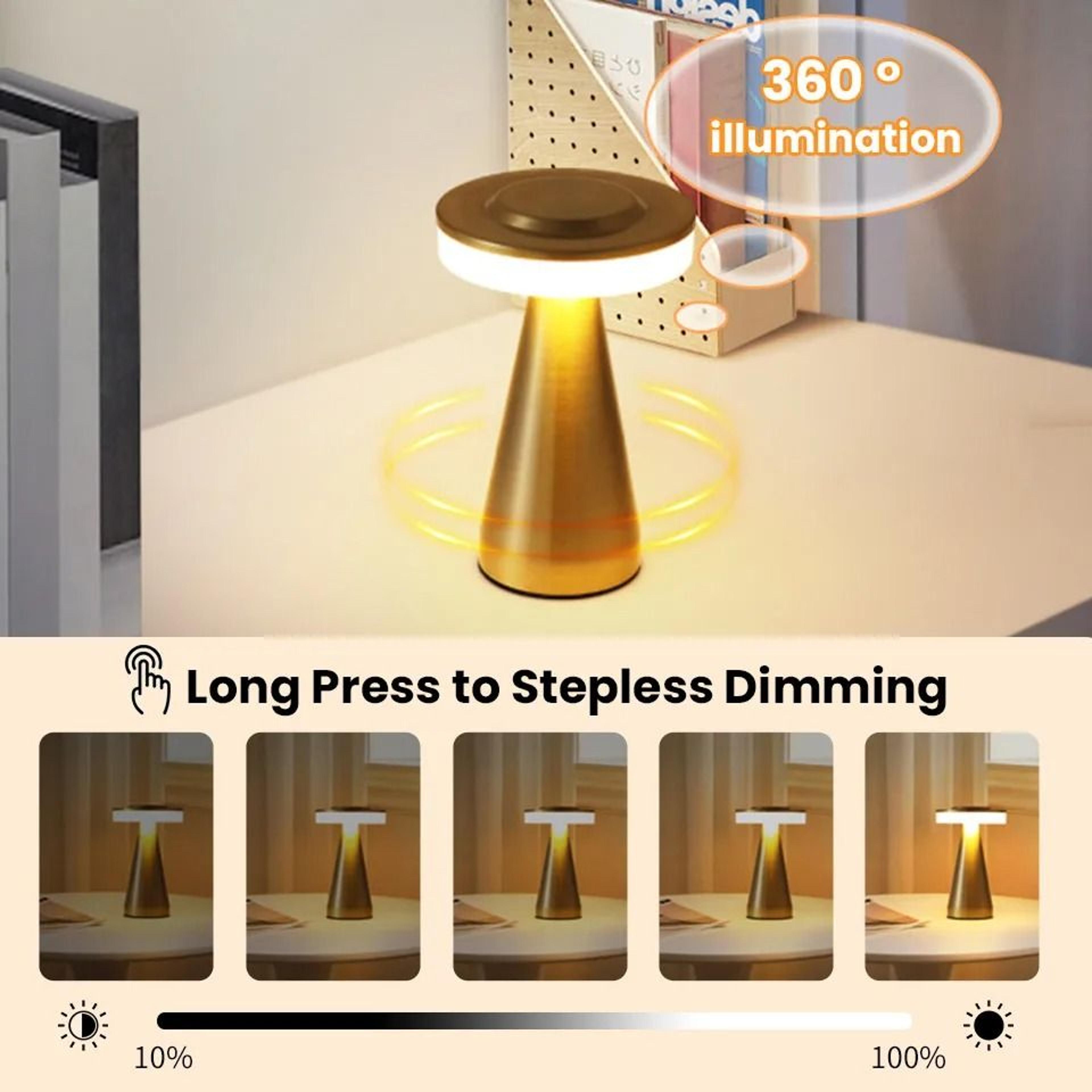 LED Wireless Table Lamp Rechargeable Touch Desk Light Restaurant Bar Desktop Mood Lighting 3