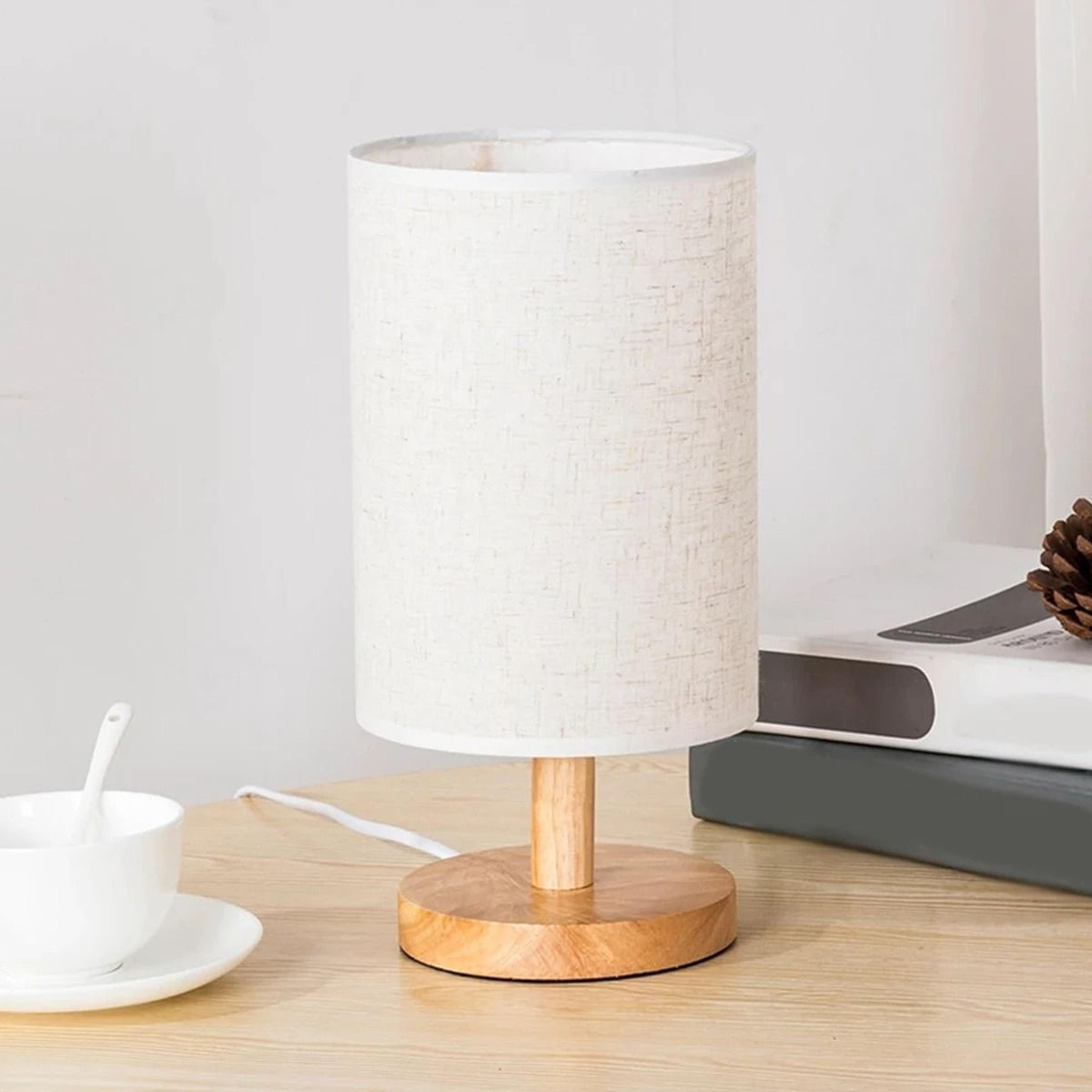 Linen Table Lamp USB Powered Touch Control Modern Nordic Bedside Lamp For Bedroom Living Room 5