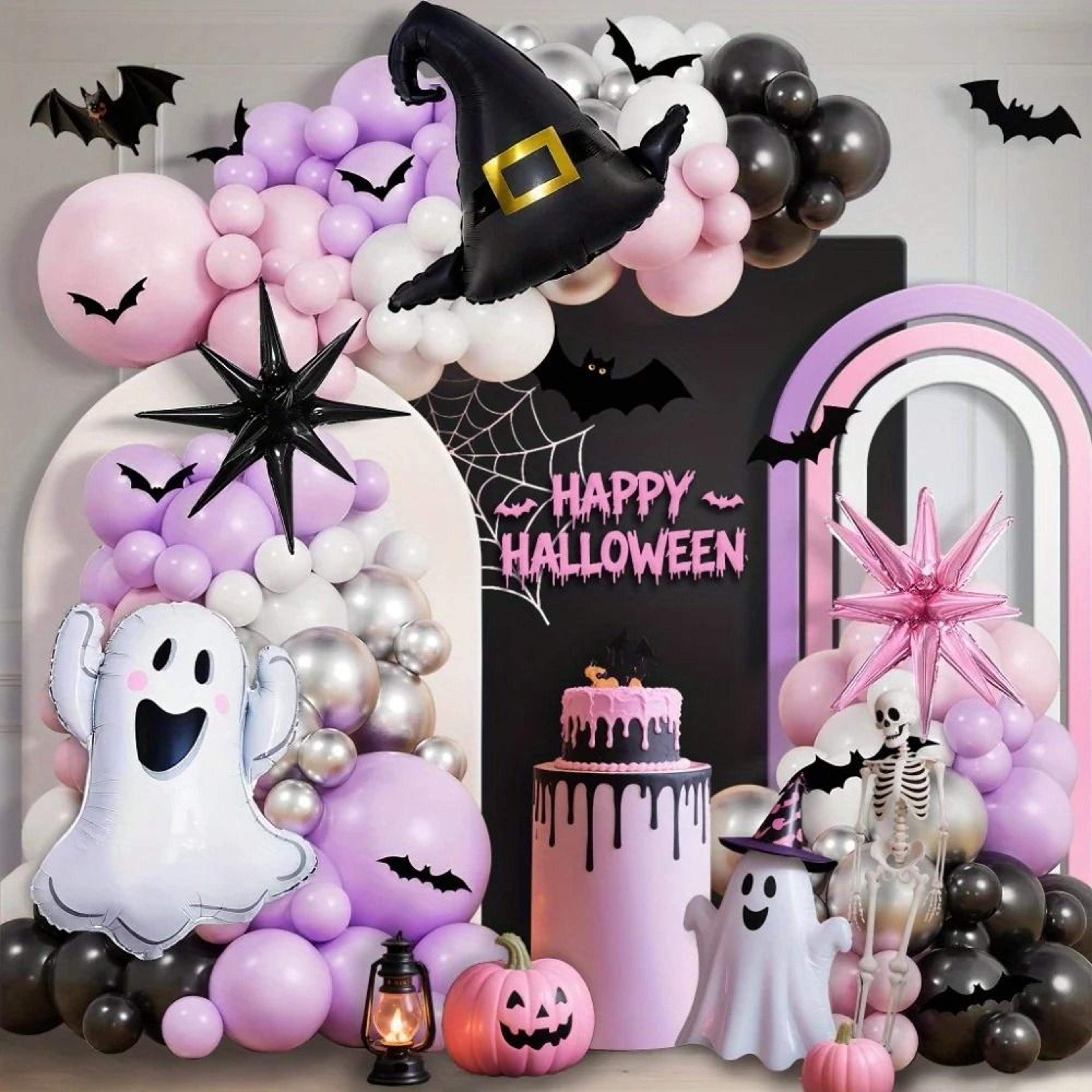 148 pieces pink and purple halloween balloon garland kit sweet and cool party decor set