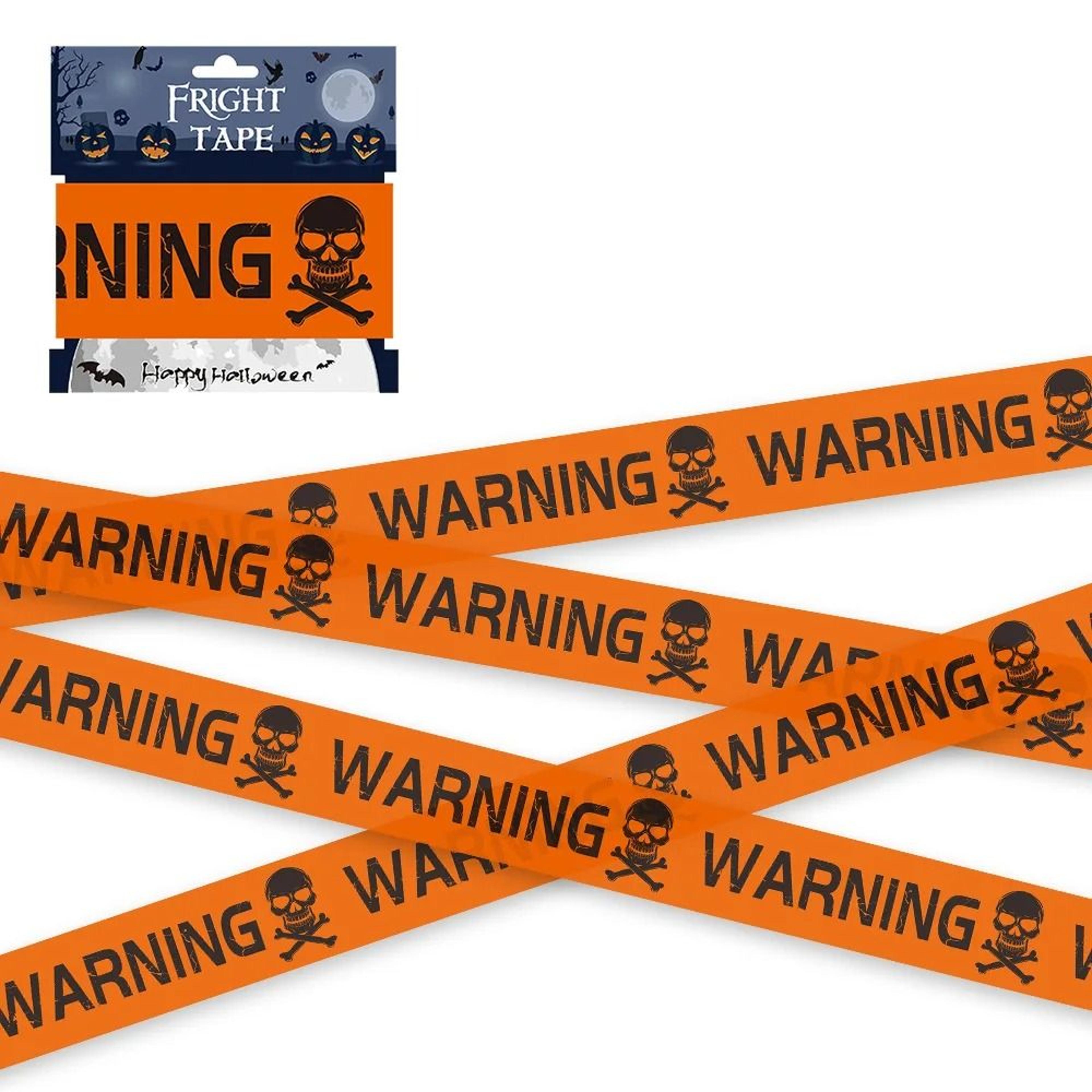 Halloween Warning Tape Caution Line Sign Plastic Skull Decoration Party Prop 7
