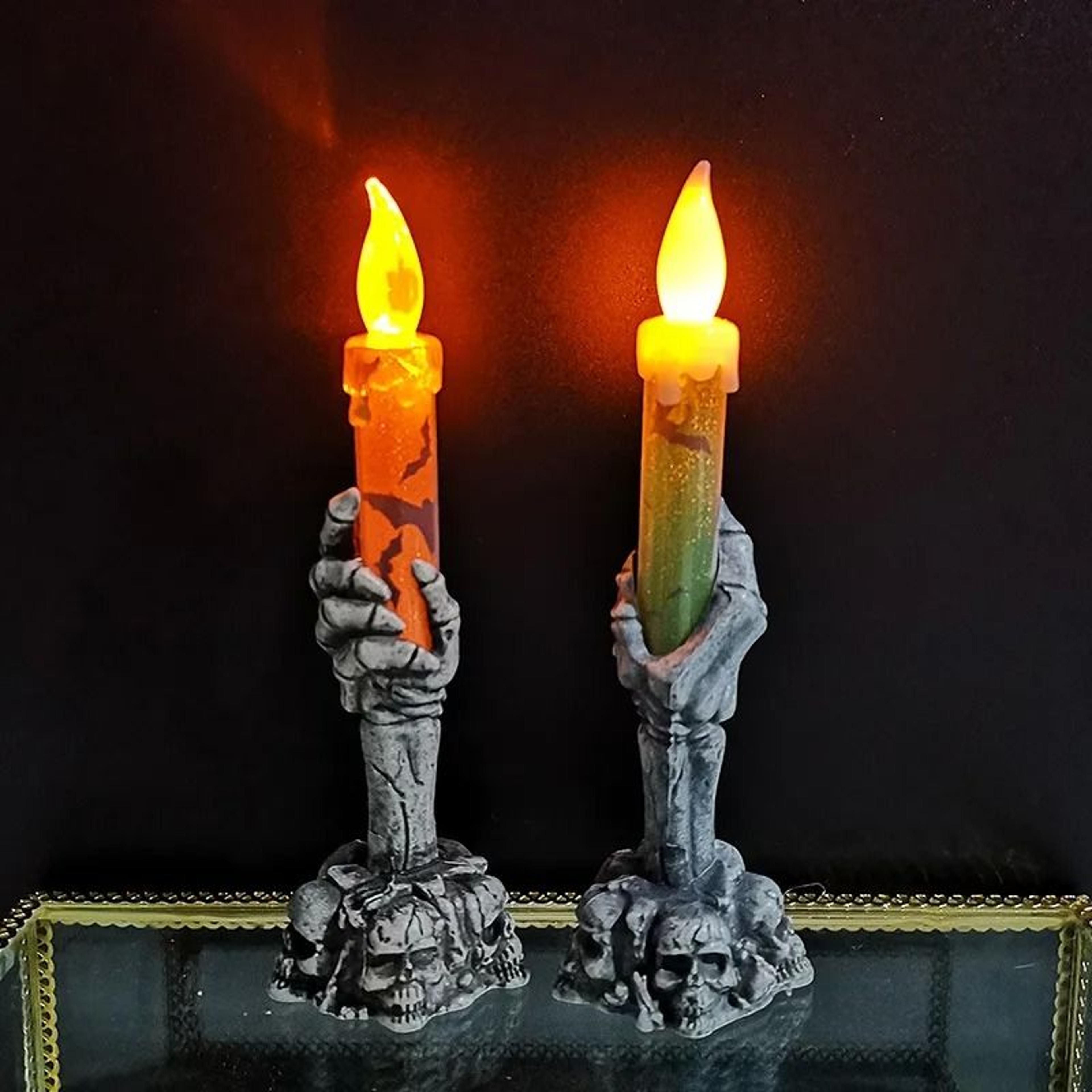 halloween skeleton pumpkin ghost party candles decorative home tabletop accent