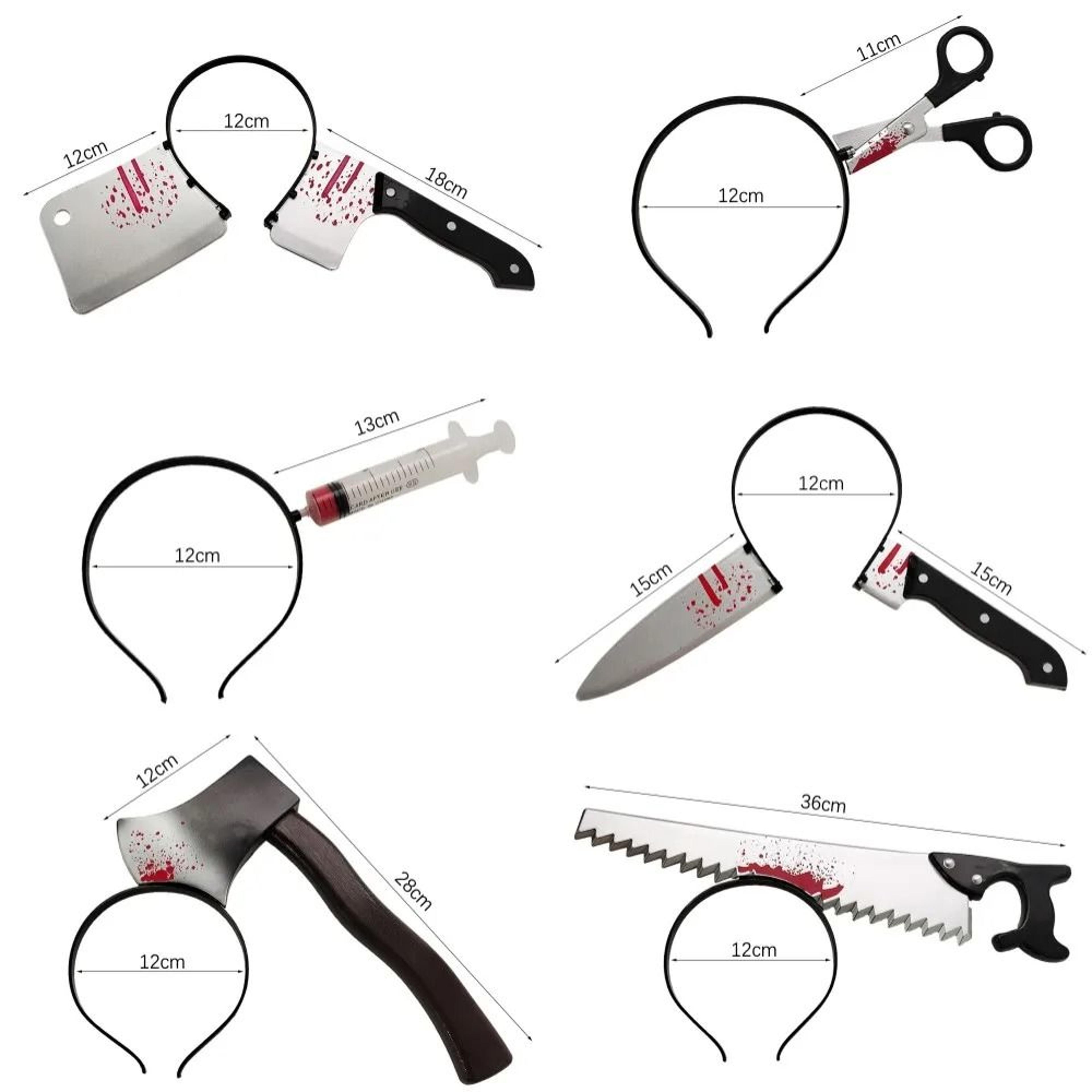 halloween horror bloody headband fake axe saw knife costume cosplay prop