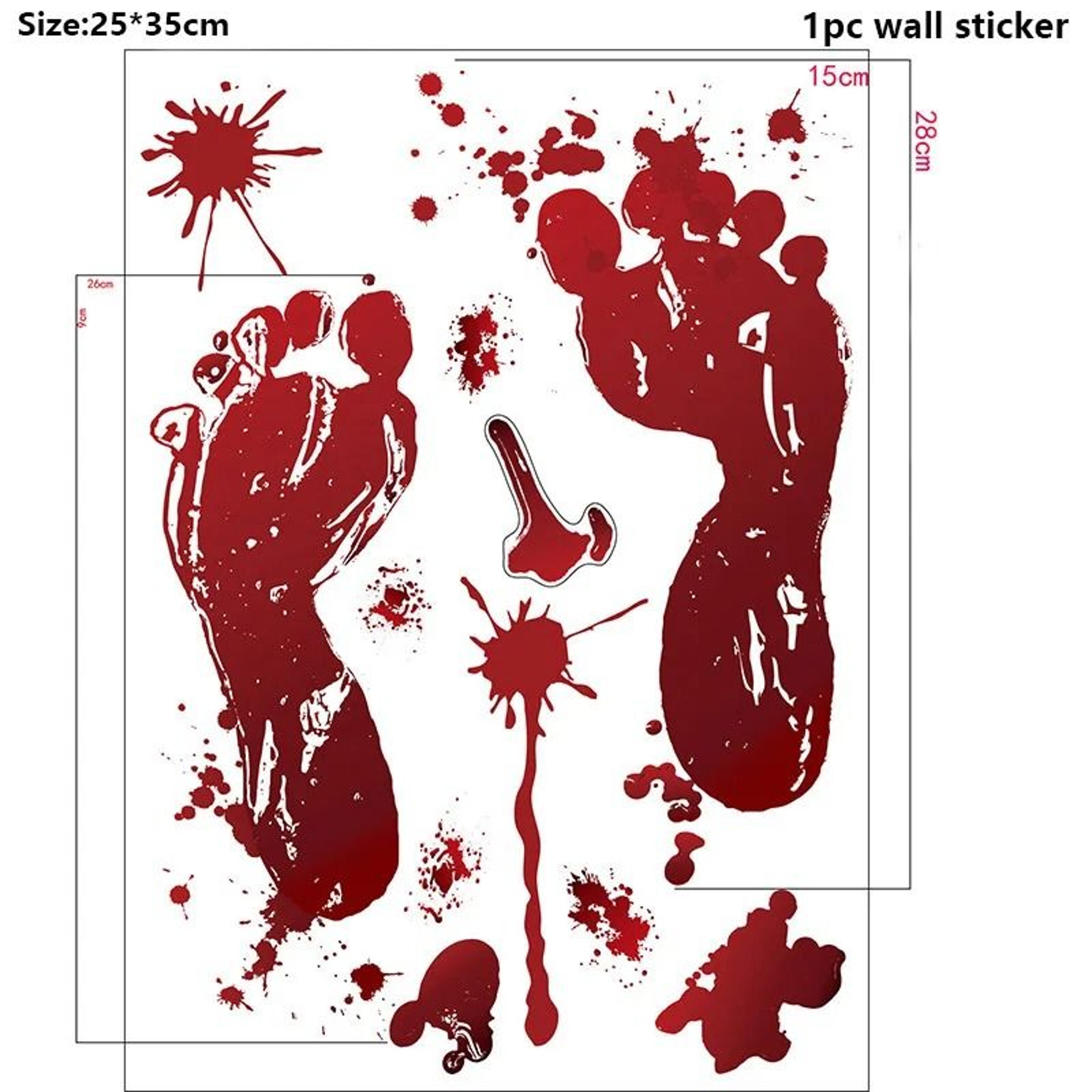 Halloween Bloody Handprint Footprint Wall Decals Horror Window Clings 10
