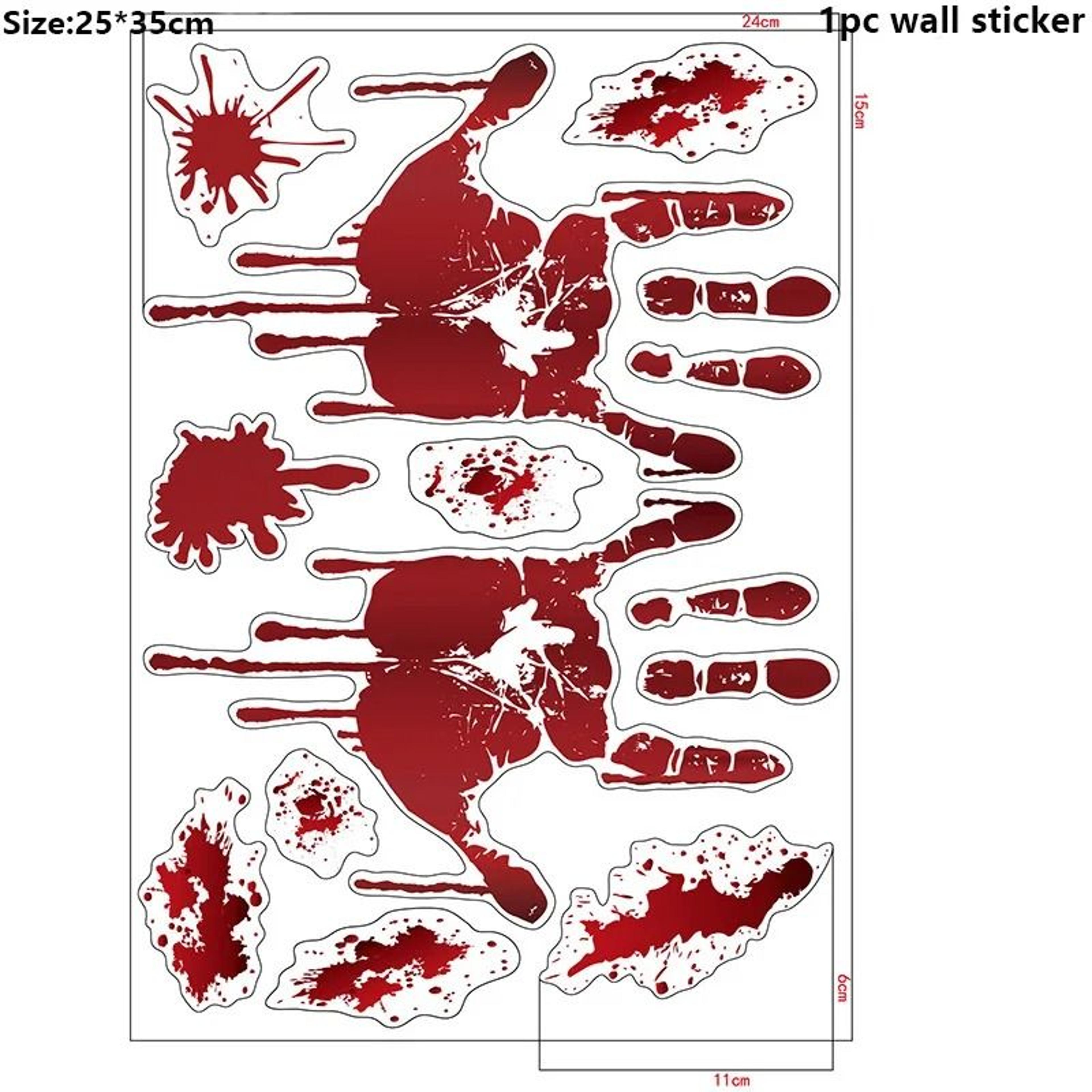 Halloween Bloody Handprint Footprint Wall Decals Horror Window Clings 11