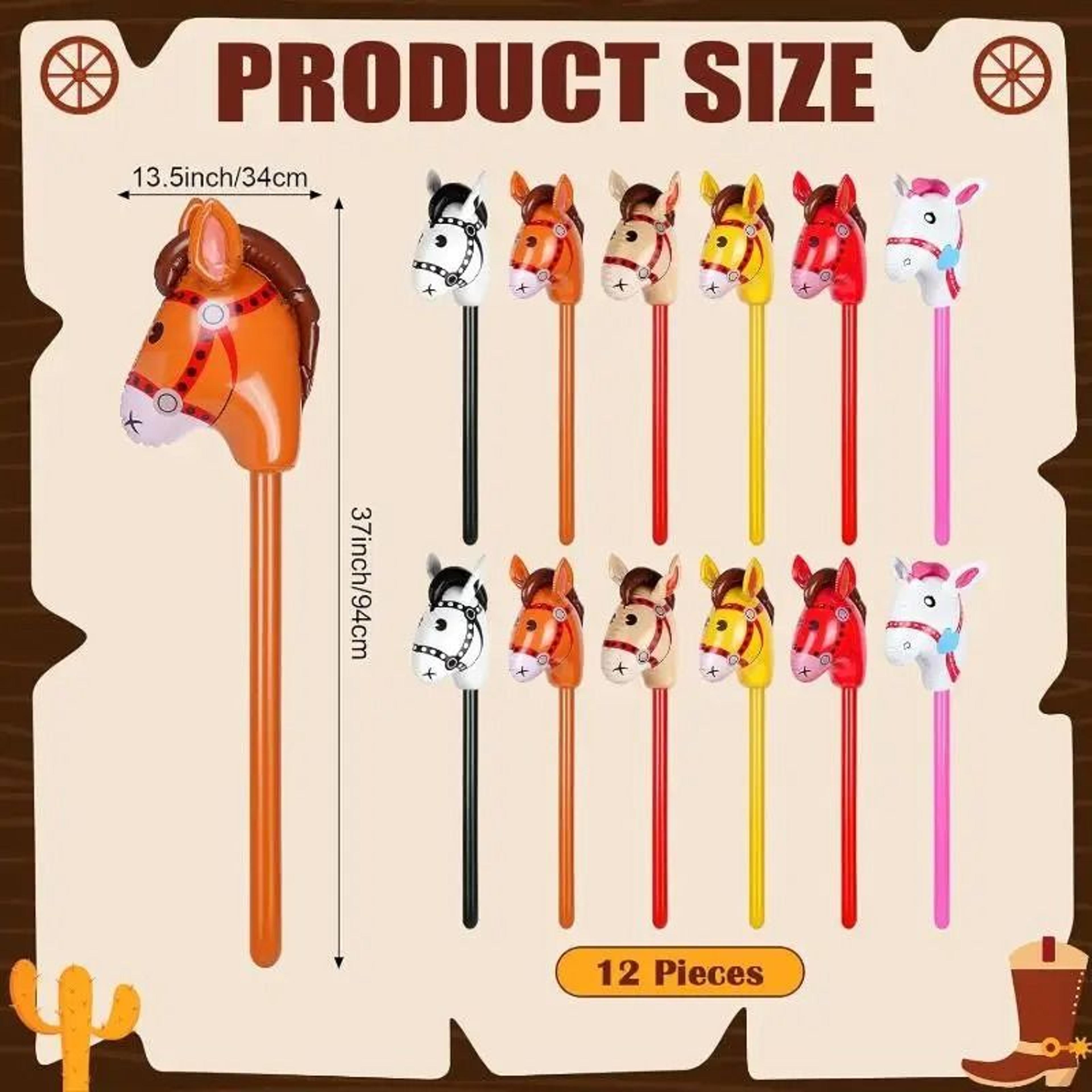 Inflatable Horse Head Pony Stick Balloon Toy Kids Party Favor  Prop 3