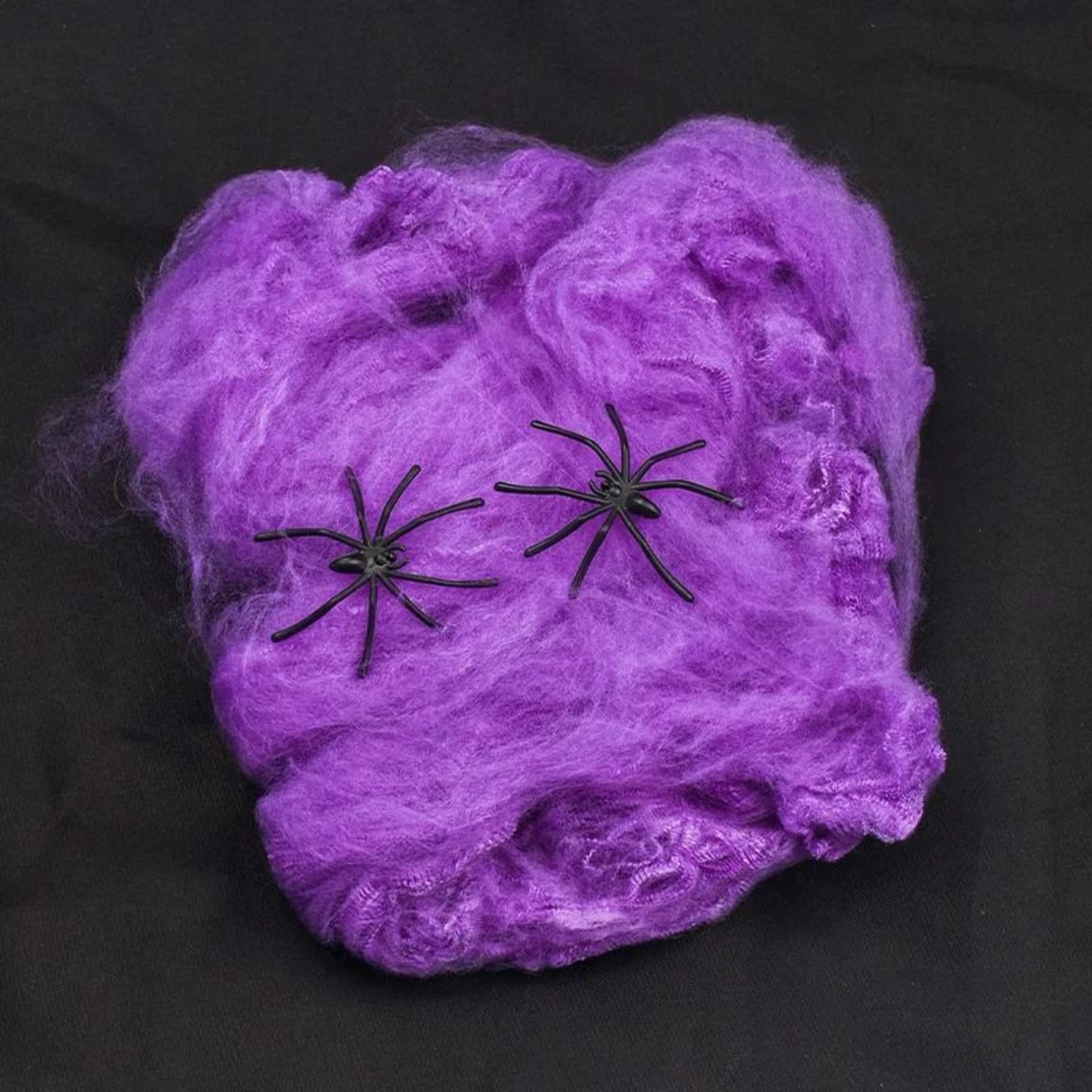 Halloween Artificial Spider Web Stretchy Cobweb Props With Fake Spiders 11
