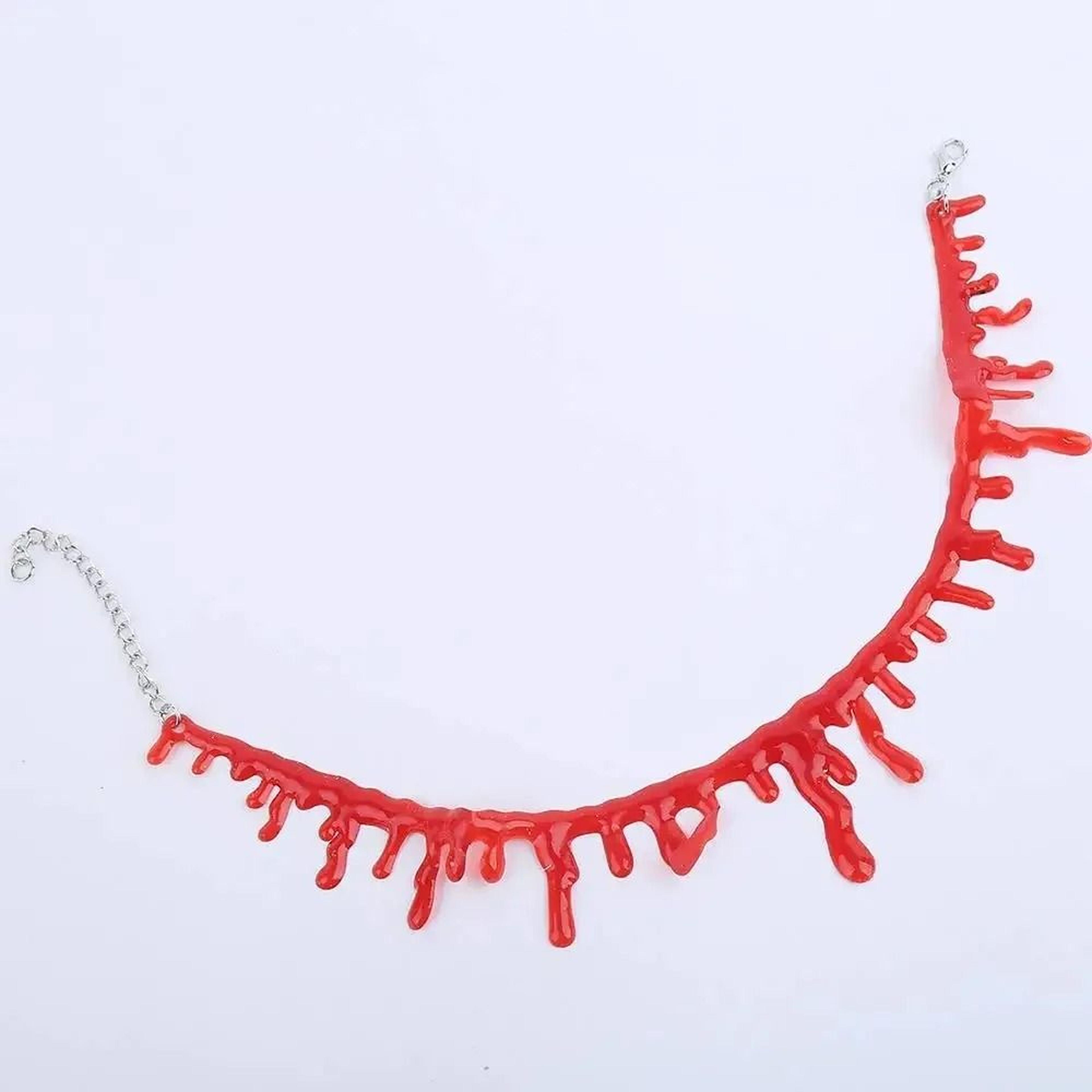 Halloween Dripping Blood Choker Necklace For Vampire Cosplay Costumes 2