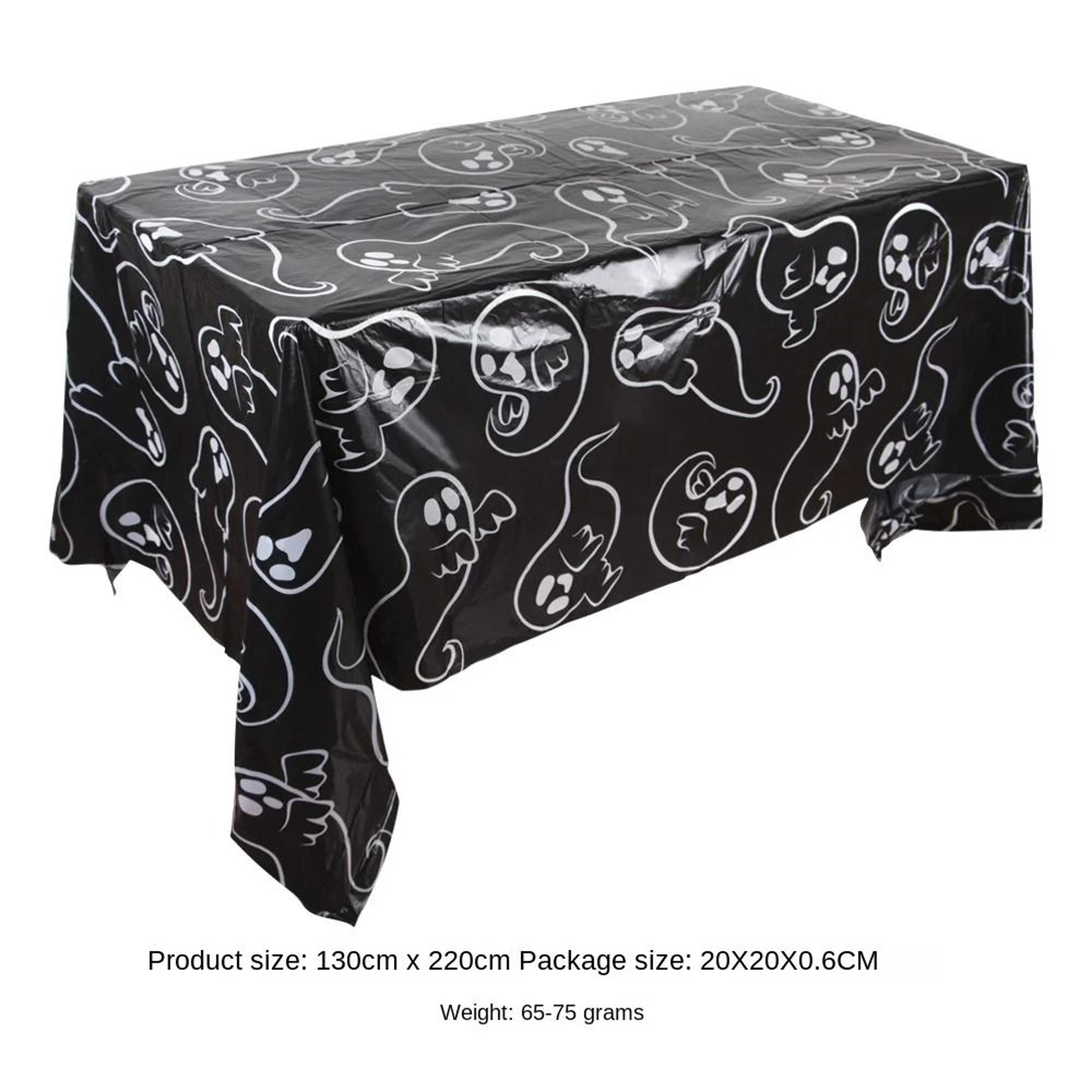 Halloween Plastic Tablecloth With Pumpkin Spider Web  Bat Graphics 4
