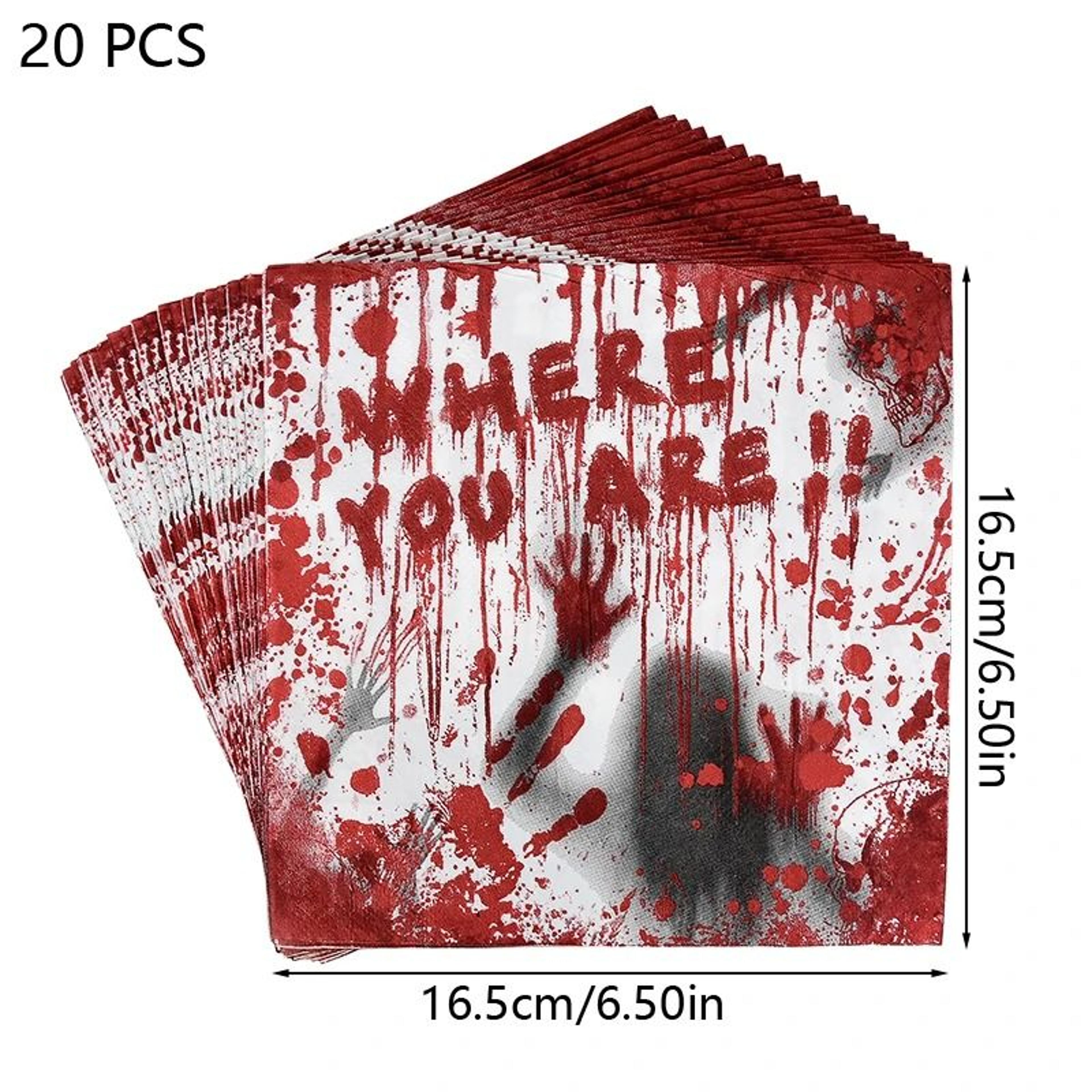 Bloody Handprint Disposable Halloween Party Tableware Set 9