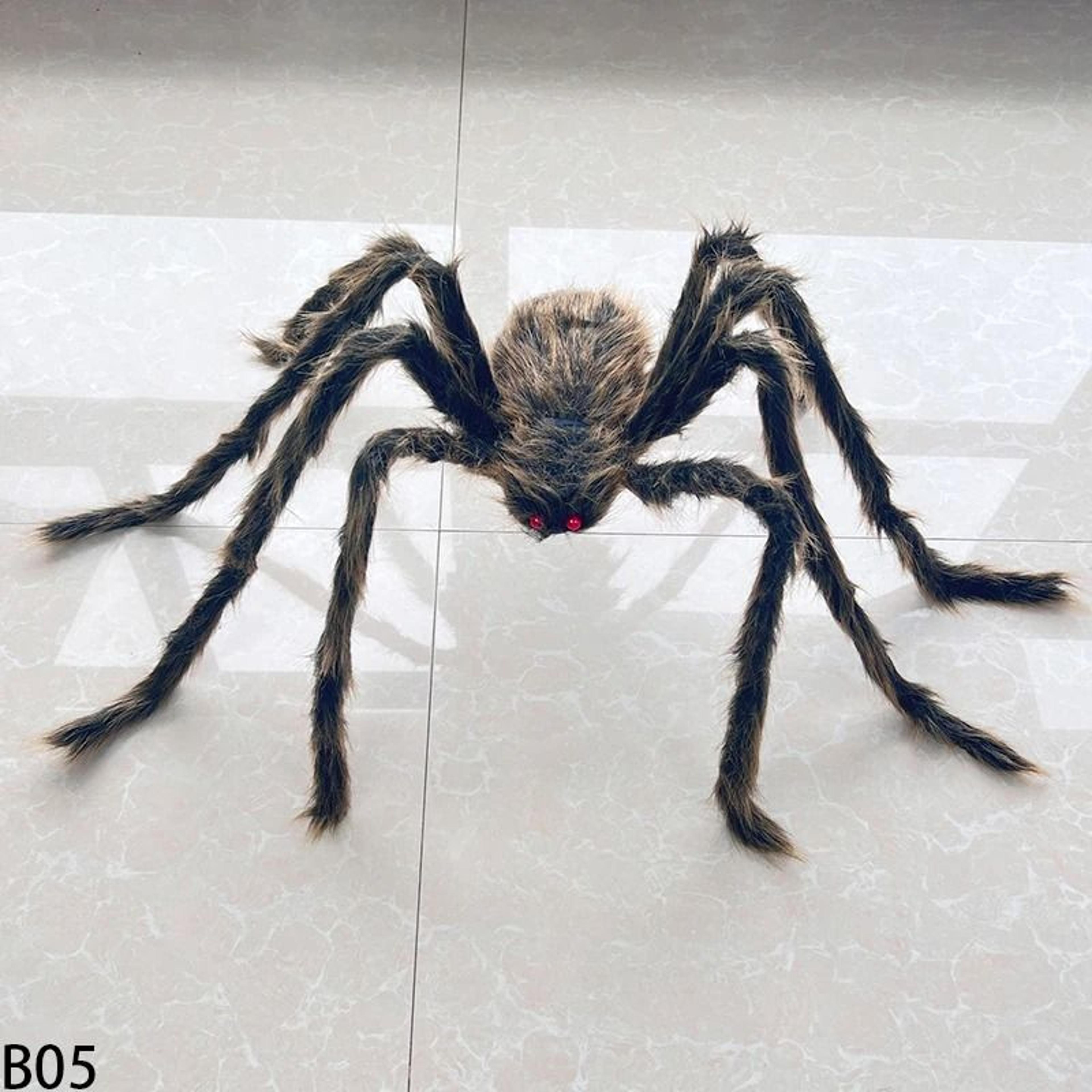 Giant Black Plush Halloween Spider Prop For Outdoor Yard  Haunted Decor 10