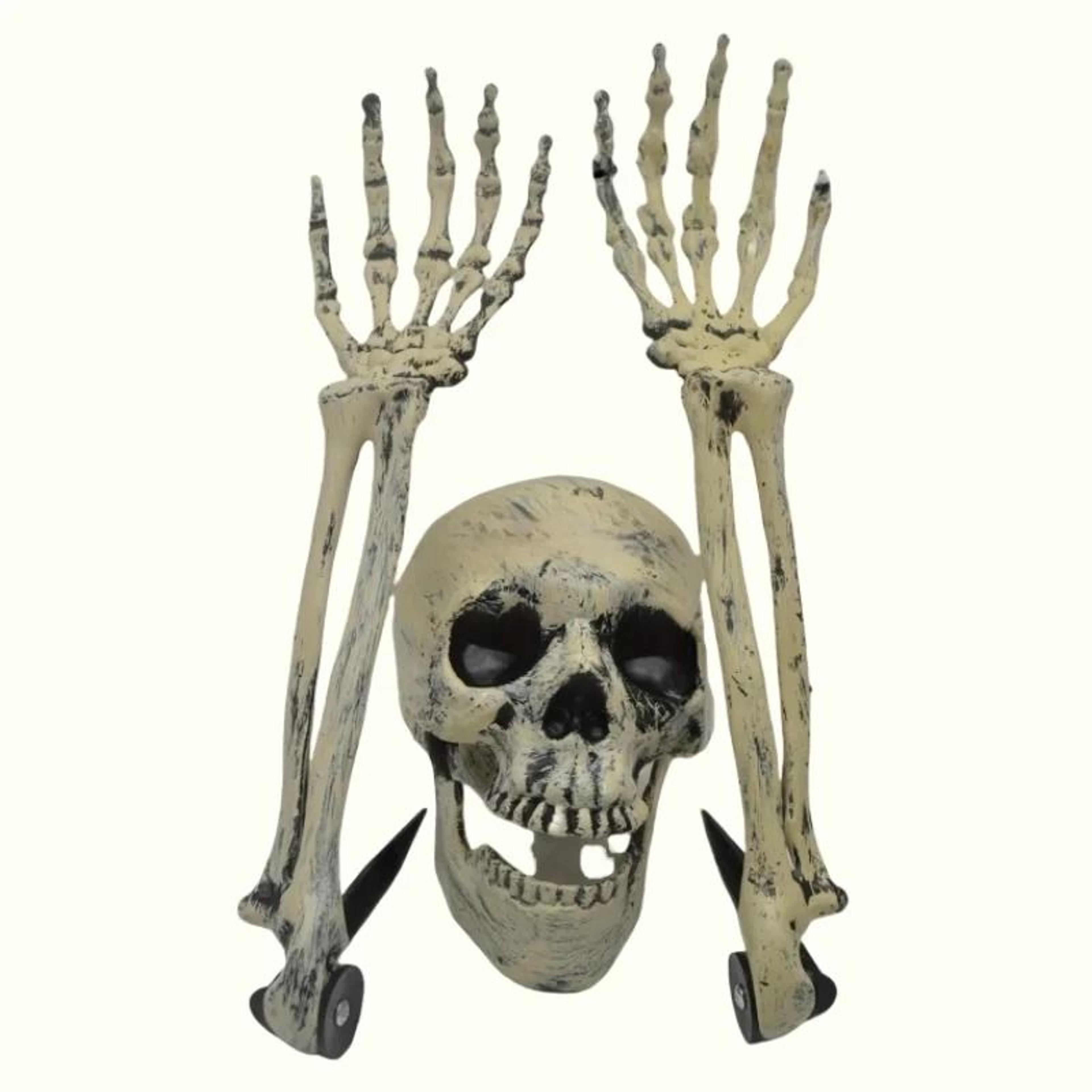 Halloween Ground Stake Skeleton Bone Set With Skull Head  Hands 9