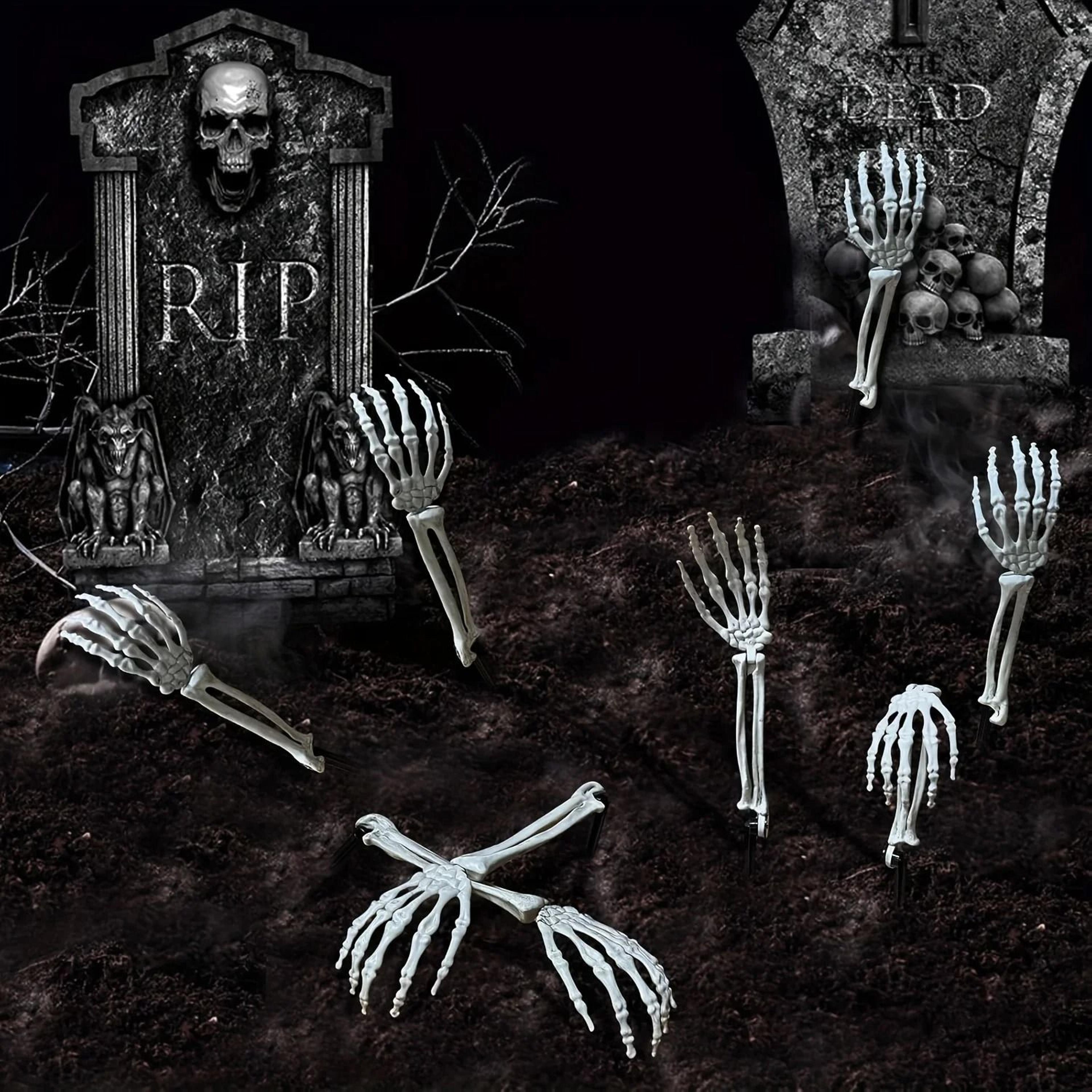 Halloween Ground Stake Skeleton Prop Kit  Outdoor Yard Graveyard Decor With Realistic Skull  Ghost  2