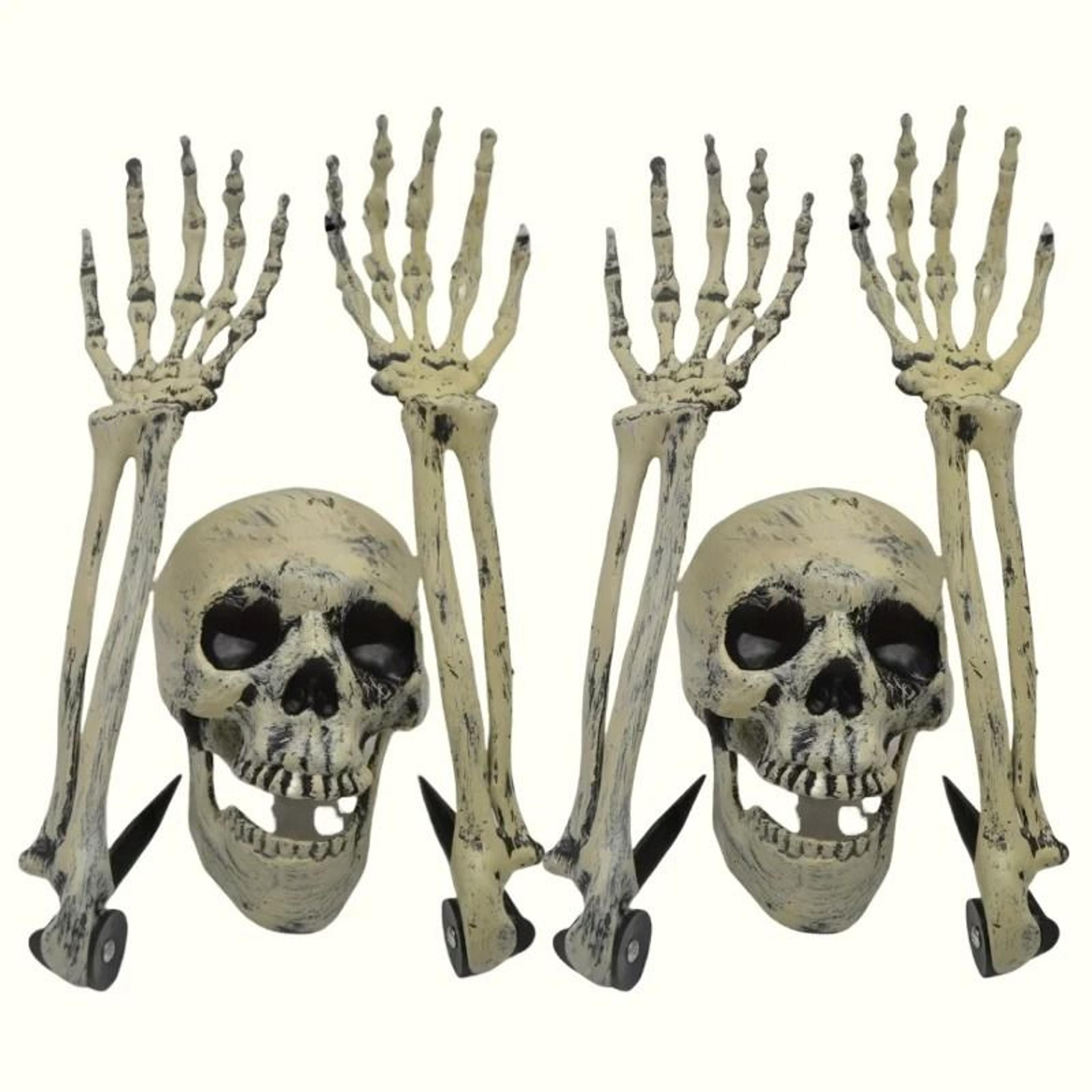 Halloween Ground Stake Skeleton Prop Kit  Outdoor Yard Graveyard Decor With Realistic Skull  Ghost  10