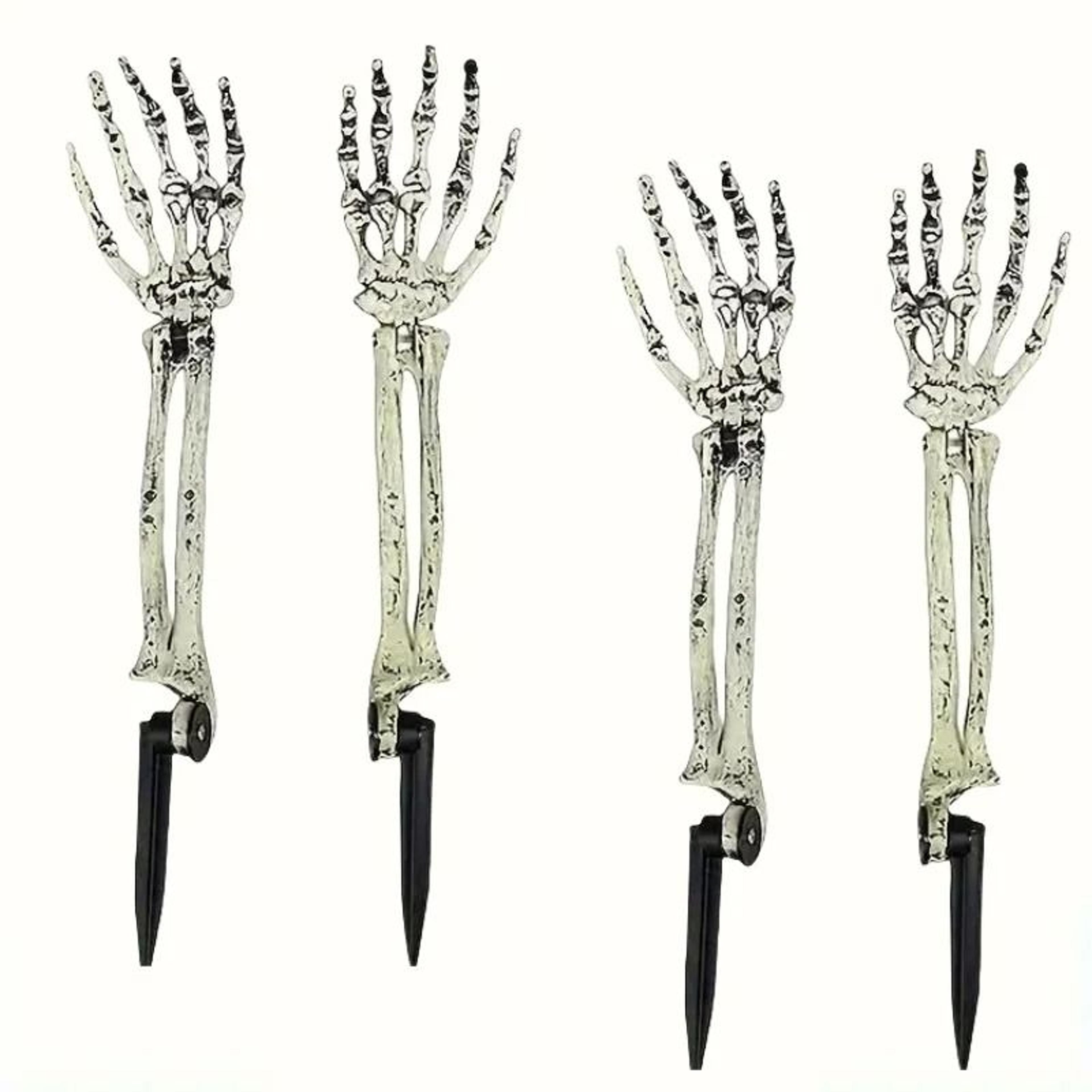 Halloween Ground Stake Skeleton Prop Kit  Outdoor Yard Graveyard Decor With Realistic Skull  Ghost  6